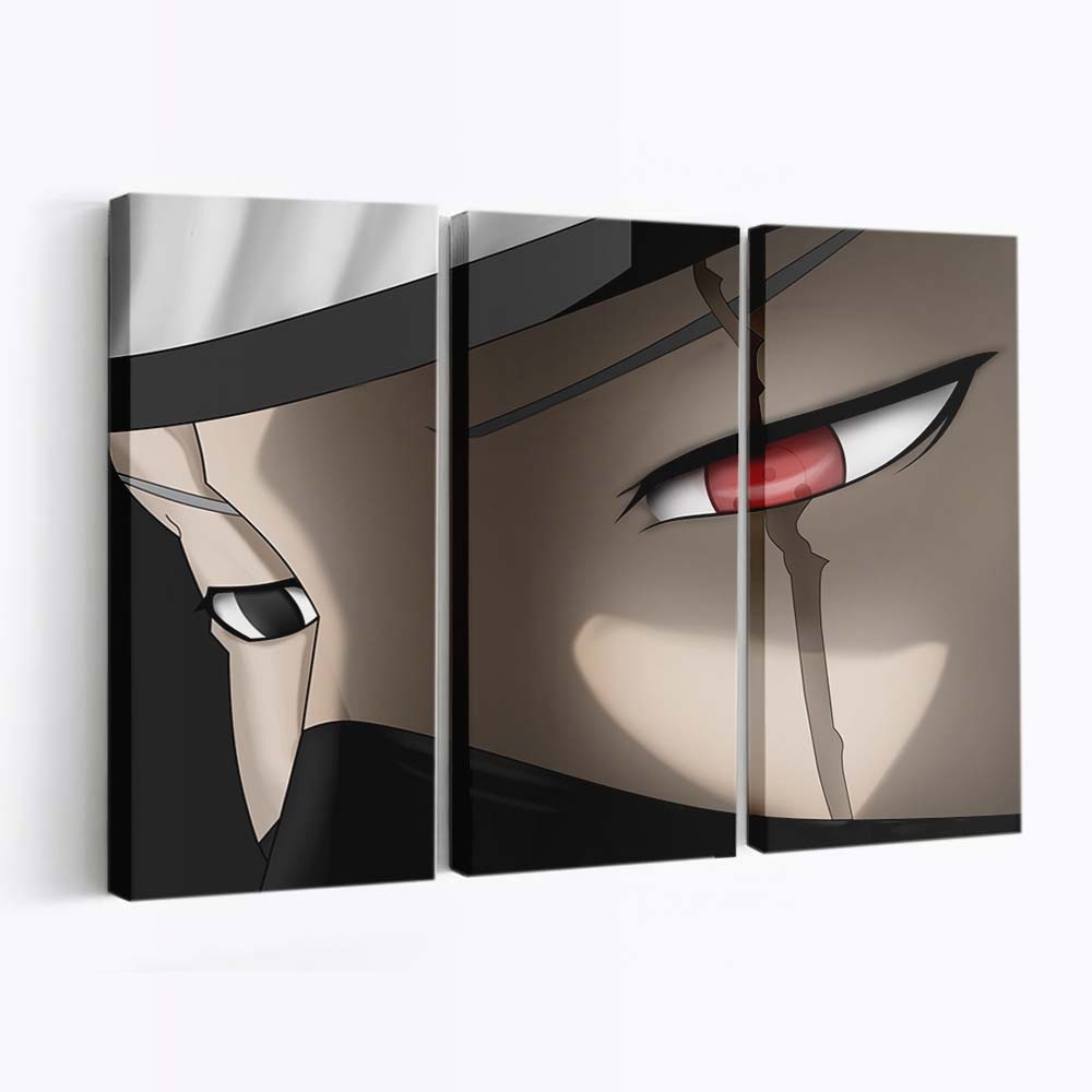 Naruto Shippuuden Black Glasses Glass Hatake Kakashi - Anime Wandbild - Leinwandbild illustrationnaruto shippuudenblackglassesglasshatake kakashi