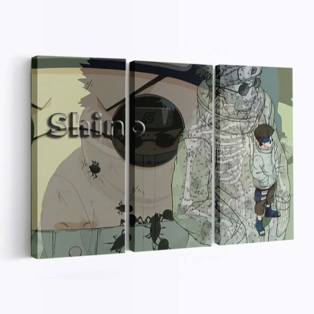 Naruto Shippuuden Person Soldier Insect Aburame Shino - Anime Wandbild - Leinwandbild illustrationnaruto shippuudenpersonsoldierinsectaburame shino