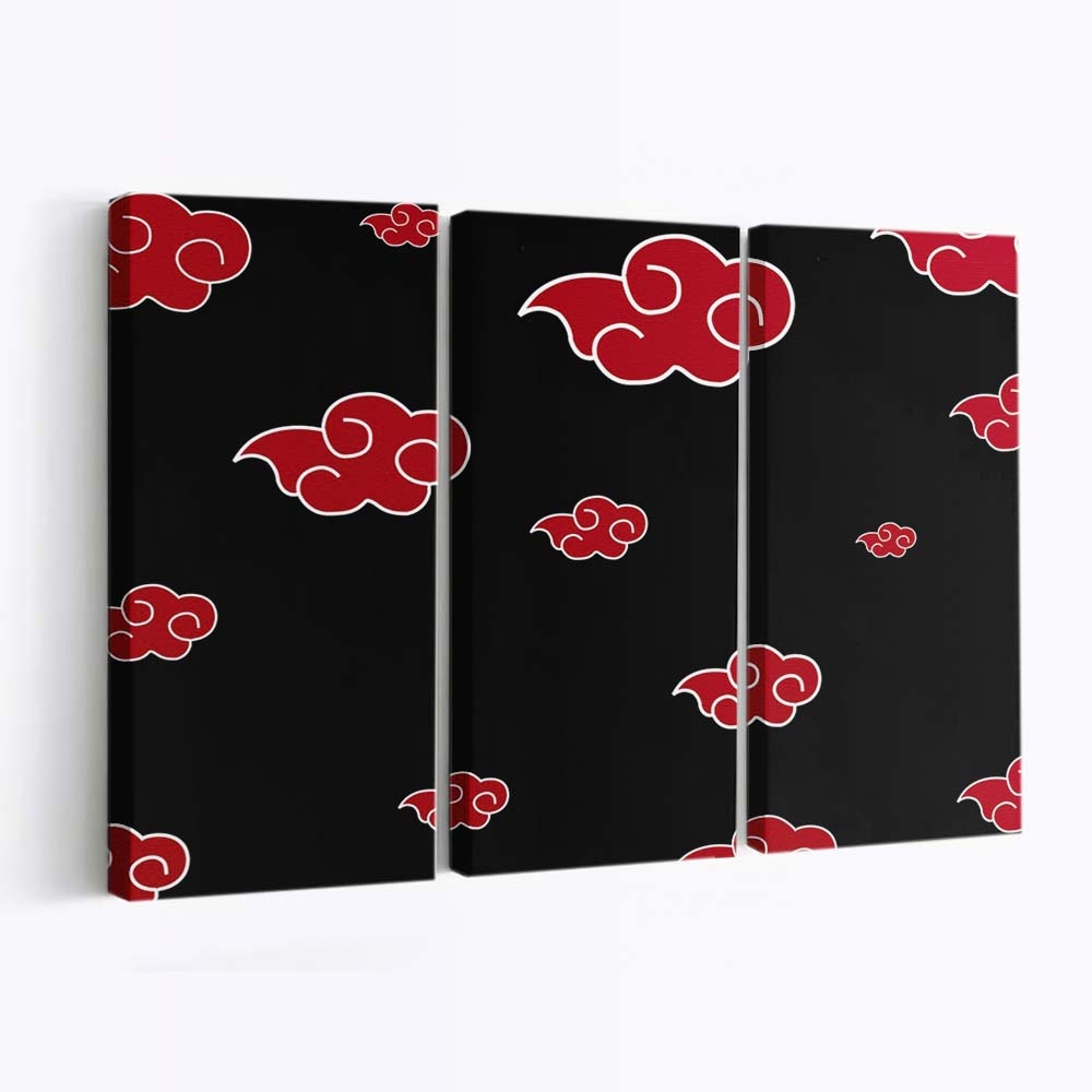 Red Pattern Naruto Shippuuden Circle Heart - Anime Wandbild - Leinwandbild illustrationredpatternnaruto shippuudencircleheart