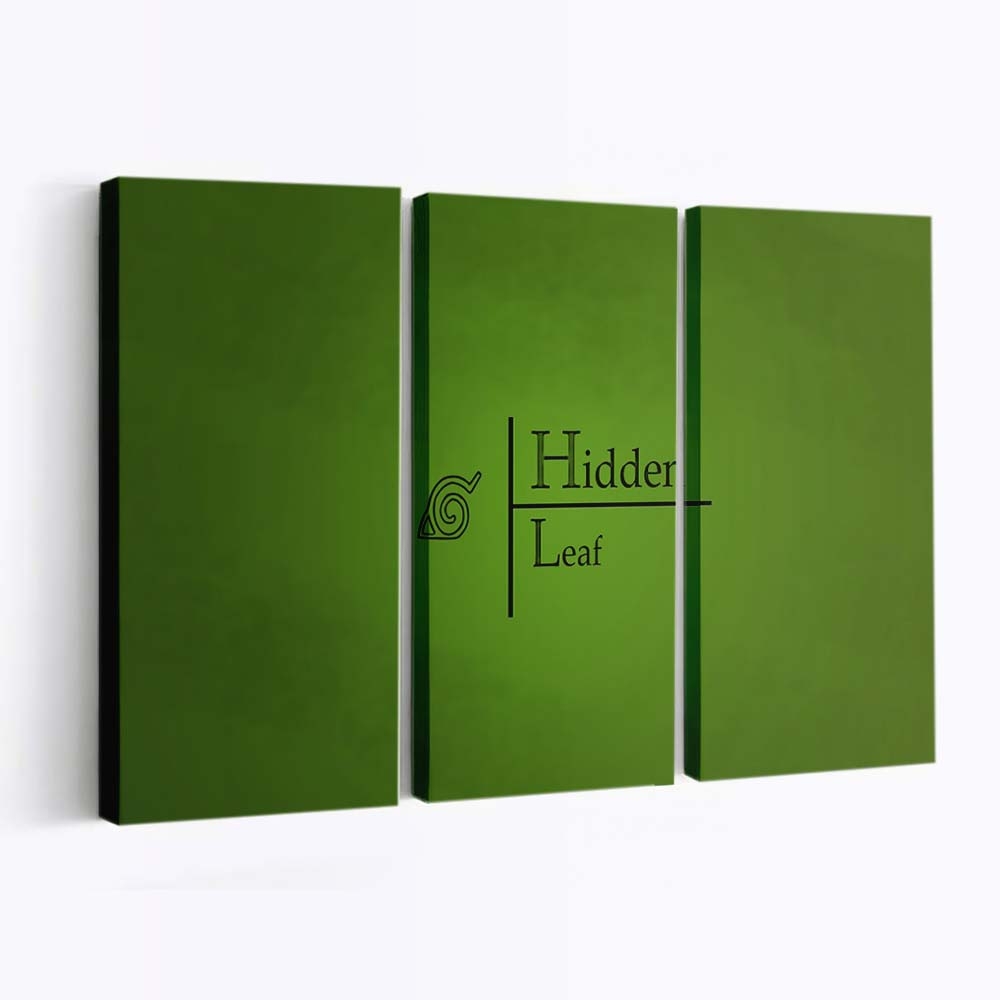 Minimalism Text Logo Naruto Shippuuden Circle Green - Anime Wandbild - Leinwandbild minimalismtextlogonaruto shippuudencirclegreen