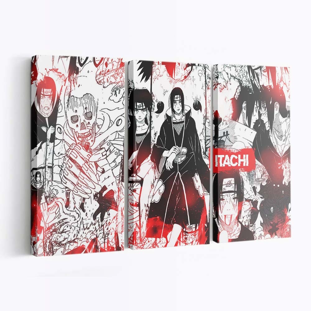 Naruto Anime Manga Collage Uchiha Itachi Susanoo Character - Anime Wandbild - Leinwandbild naruto animemangacollageuchiha itachisusanoo character