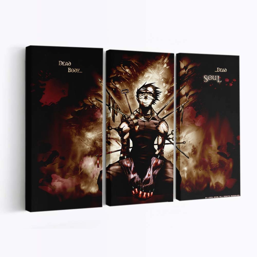 Naruto Anime Momochi Zabuza Dark Blood Dead - Anime Wandbild - Leinwandbild naruto animemomochi zabuzadarkblooddead