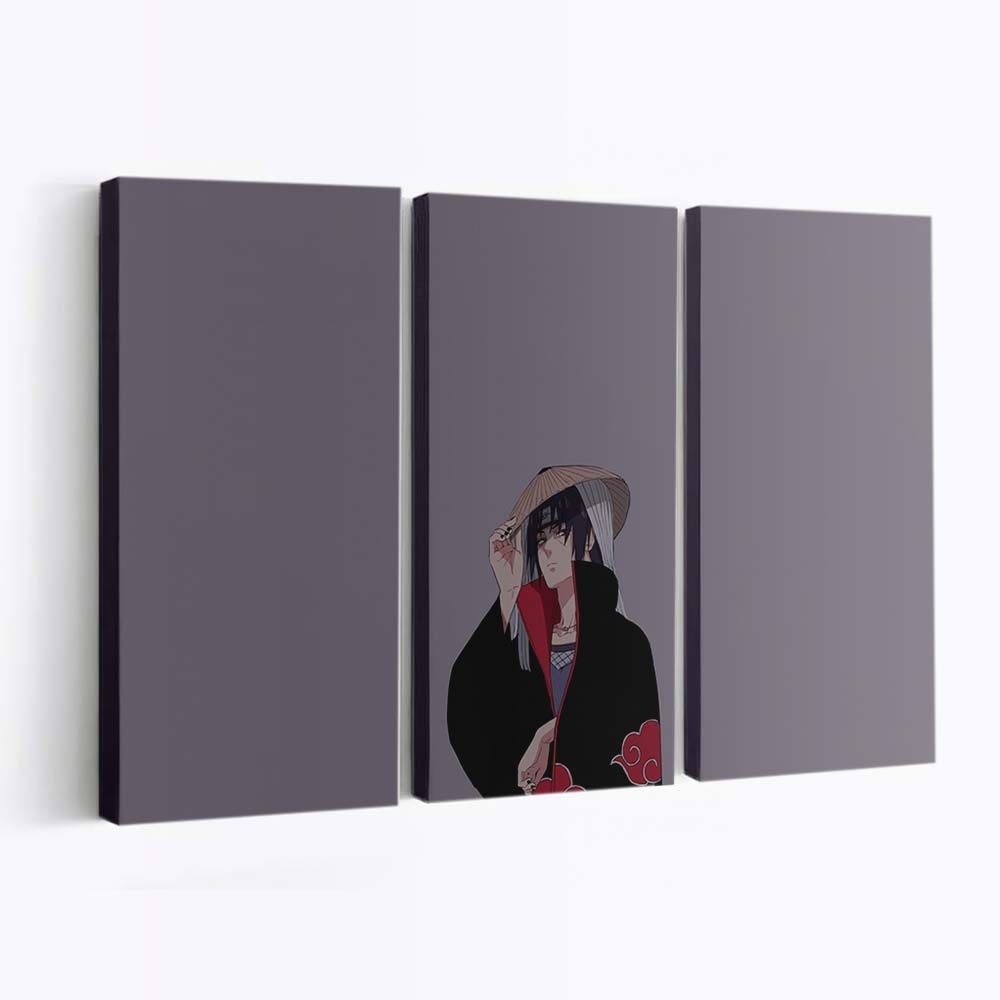 Naruto Anime Shippuuden Uchiha Itachi Akatsuki Light Blue Calm - Anime Wandbild - Leinwandbild naruto animenaruto shippuudenuchiha itachiakatsukilight bluecalm