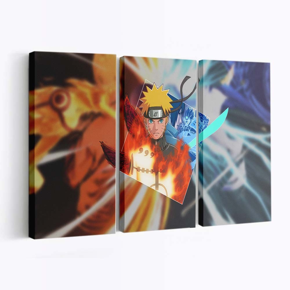 Naruto Anime Shippuuden Uchiha Sasuke Kurama Kyuubi Susanoo Character - Anime Wandbild - Leinwandbild naruto animenaruto shippuudenuchiha sasukekuramakyuubisusanoo character