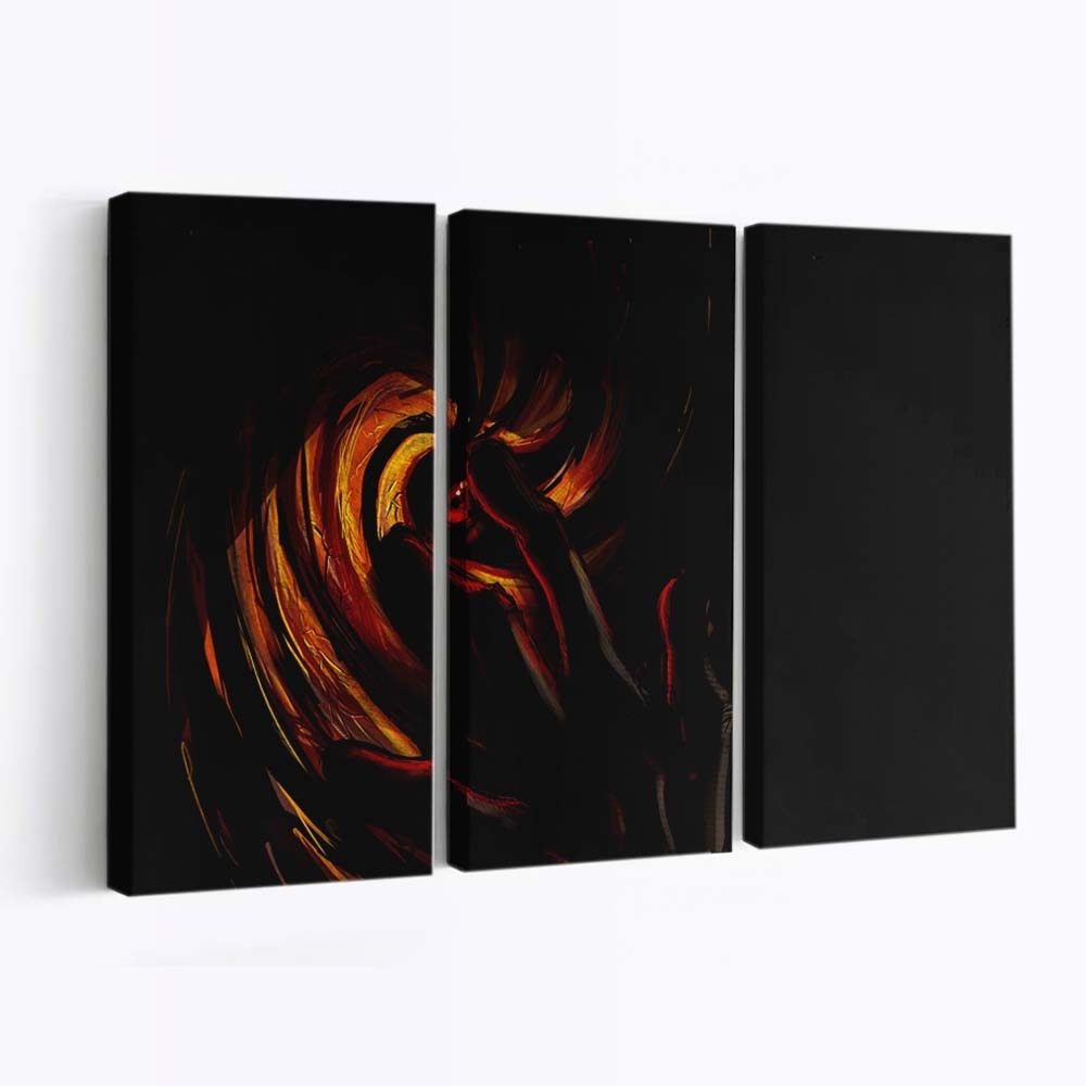 Naruto Shippuuden Darkness Sharingan Light Flower Flame - Anime Wandbild - Leinwandbild naruto shippuudendarknesssharinganlightflowerflame