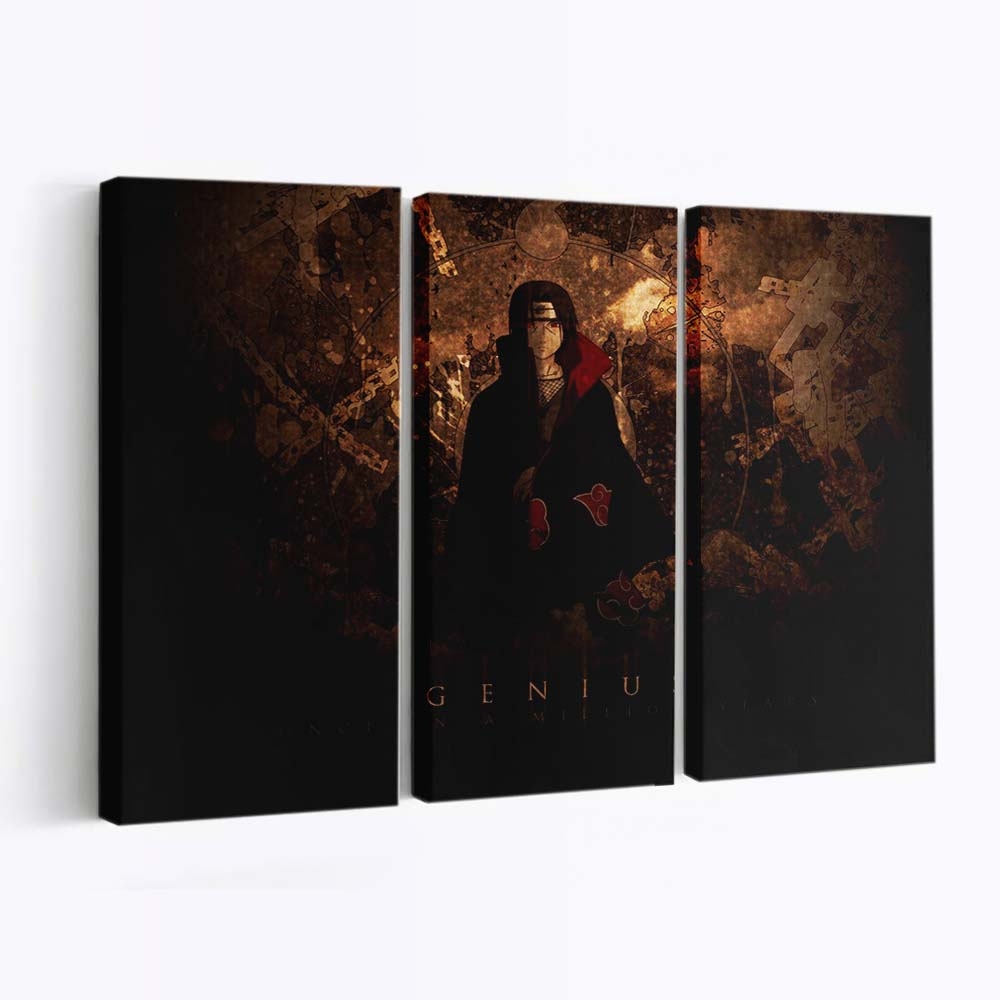 Naruto Shippuuden Grunge Midnight Akatsuki Uchiha Itachi Darkness - Anime Wandbild - Leinwandbild naruto shippuudengrungemidnightakatsukiuchiha itachidarkness