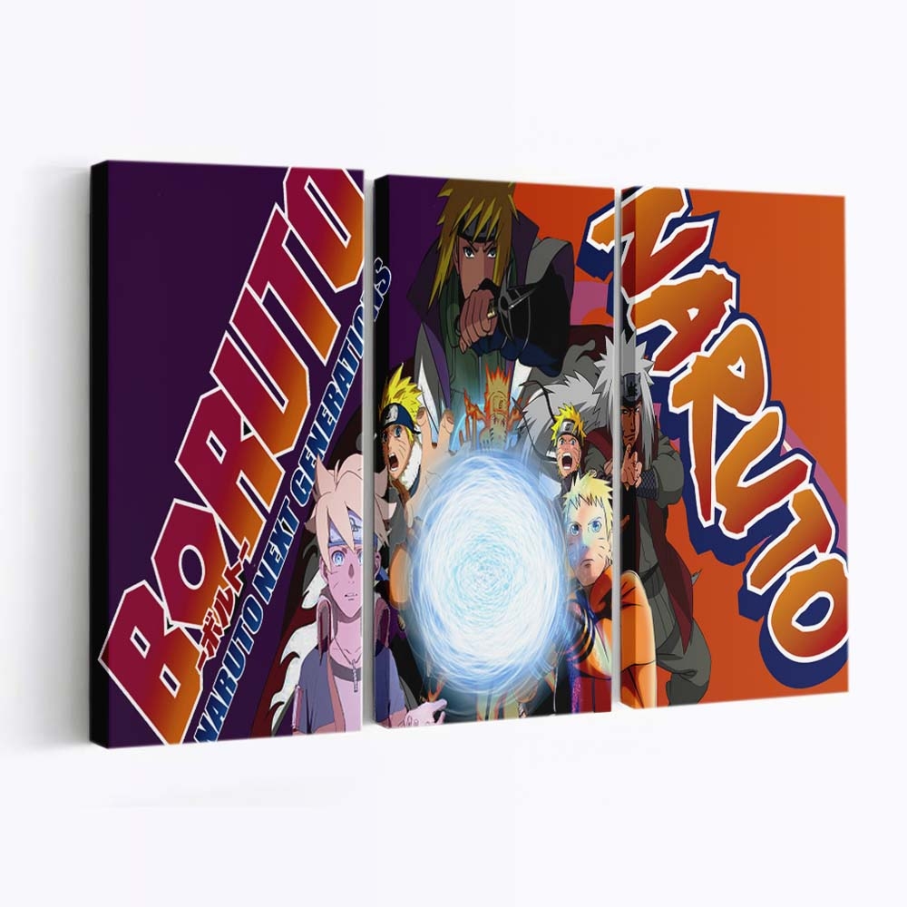 Naruto Shippuuden Namikaze Minato Boruto Naruto Next Generations Rasengan - Anime Wandbild - Leinwandbild naruto shippuudennamikaze minatoboruto naruto next generationsrasengan