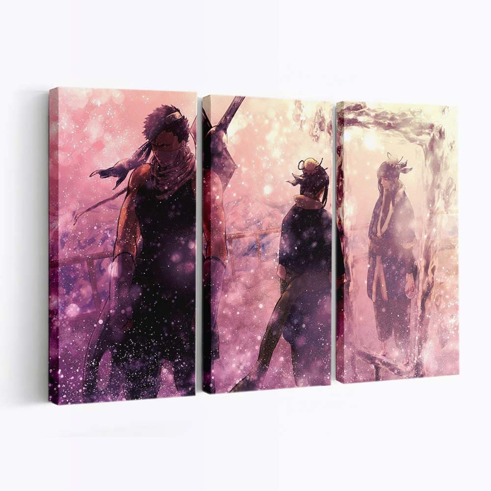 Naruto Shippuuden Snow Winter Mirror Bokeh Mythology - Anime Wandbild - Leinwandbild naruto shippuudensnowwintermirrorbokehmythology