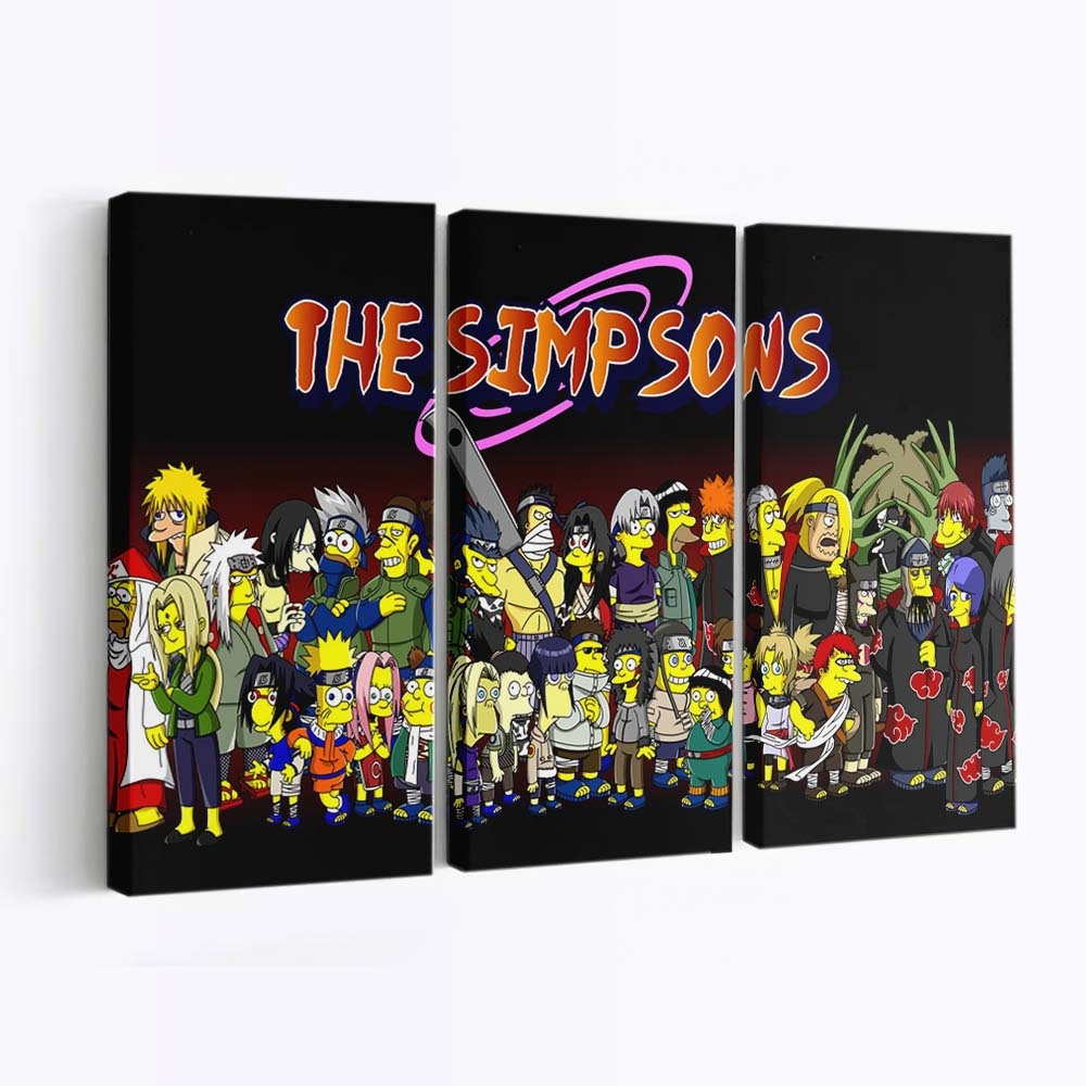 Naruto Shippuuden The Simpsons Naruto Akatsuki - Anime Wandbild - Leinwandbild naruto shippuudenthe simpsonsnaruto akatsuki