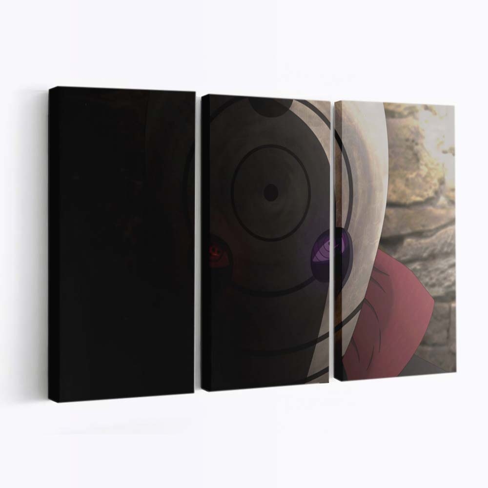 Naruto Shippuuden Tobi Shadow Mask Sharingan Circle - Anime Wandbild - Leinwandbild naruto shippuudentobishadowmasksharingancircle