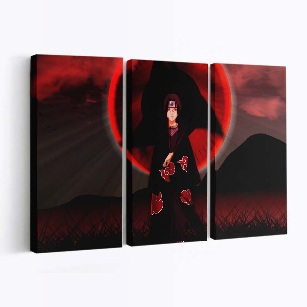 Naruto Shippuuden Uchiha Itachi Red Sharingan Entertainment Dance - Anime Wandbild - Leinwandbild naruto shippuudenuchiha itachiredsharinganentertainmentdance