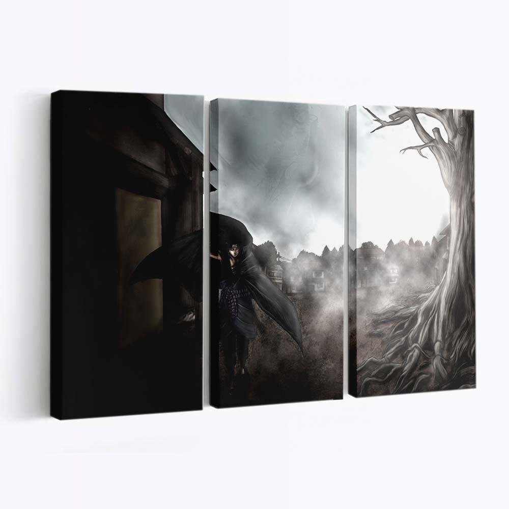 Naruto Shippuuden Uchiha Sasuke Monochrome Mist Fan Art Uchiha Itachi - Anime Wandbild - Leinwandbild naruto shippuudenuchiha sasukemonochromemistfan artuchiha itachi