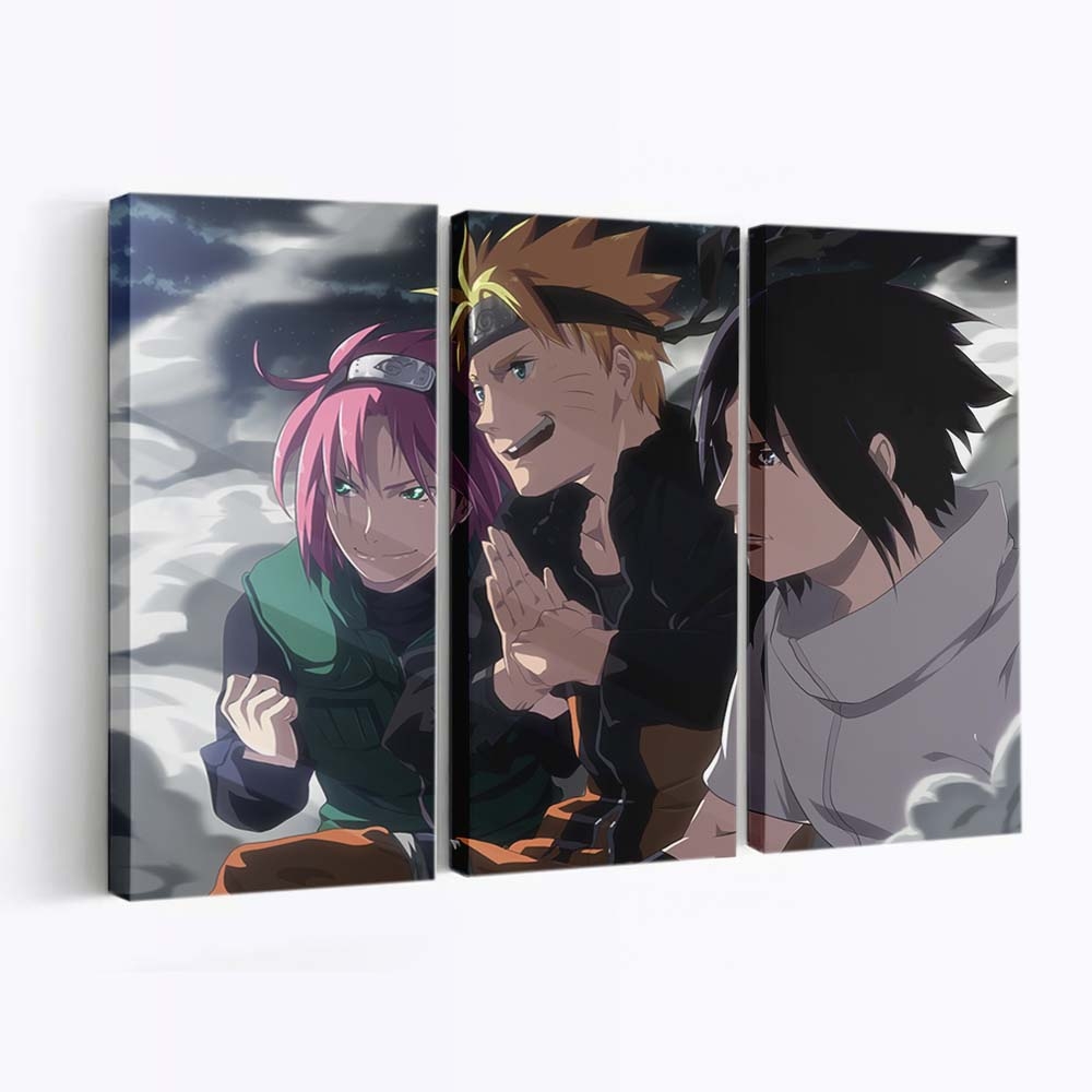 Naruto Shippuuden Uchiha Sasuke Sakura Haruno - Anime Wandbild - Leinwandbild naruto shippuudenuchiha sasukesakura haruno