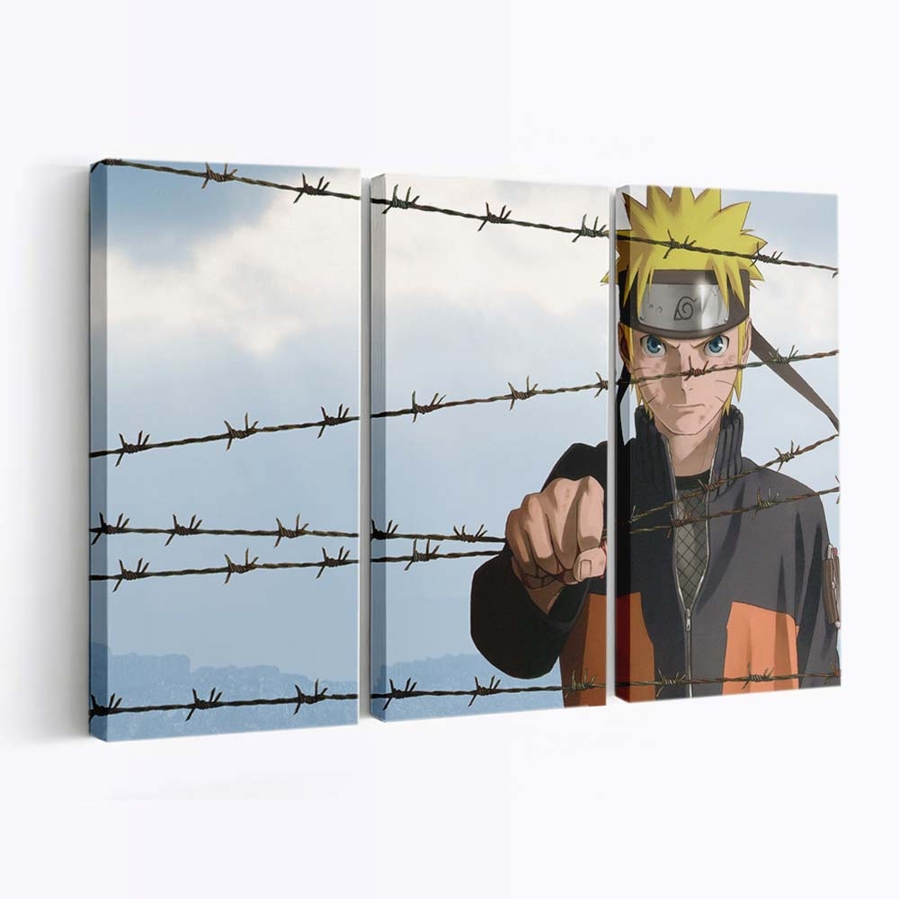Naruto Shippuuden Uzumaki Naruto Barbed Wire Fence - Anime Wandbild - Leinwandbild naruto shippuudenuzumaki naruto1900x1200 pxbarbed wirefence