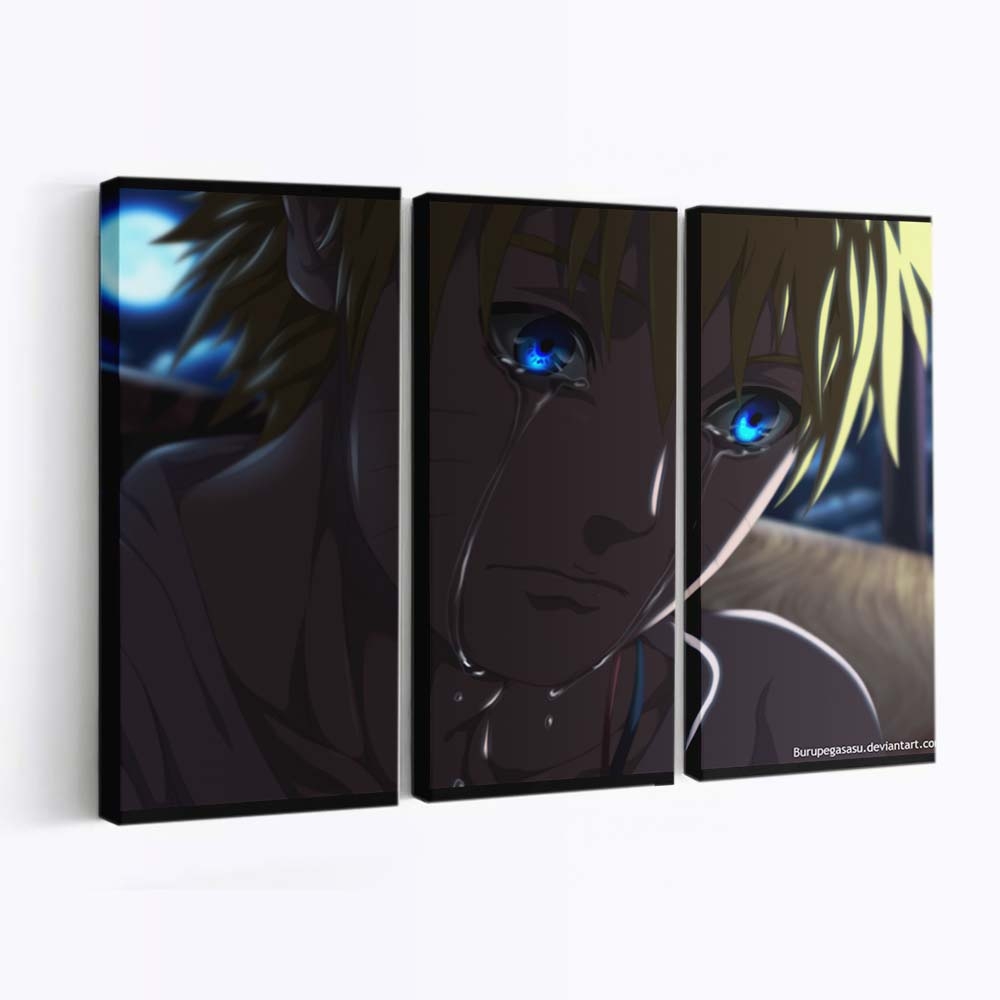 Naruto Shippuuden Uzumaki Naruto Crying Blue Eyes - Anime Wandbild - Leinwandbild naruto shippuudenuzumaki narutocryingblue eyes
