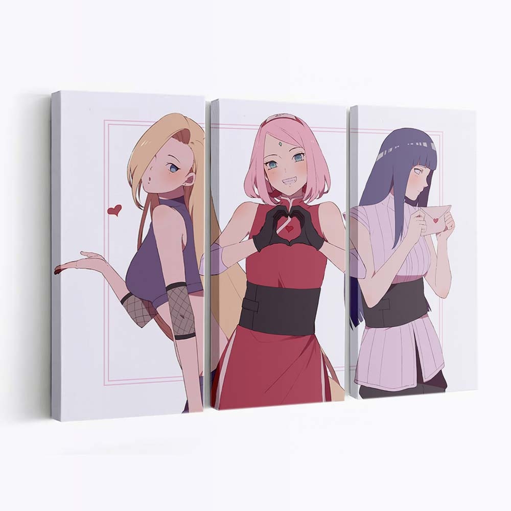 Naruto Shippuuden Uzumaki Naruto Haruno Sakura Yamanaka Ino - Anime Wandbild - Leinwandbild naruto shippuudenuzumaki narutoharuno sakurayamanaka ino