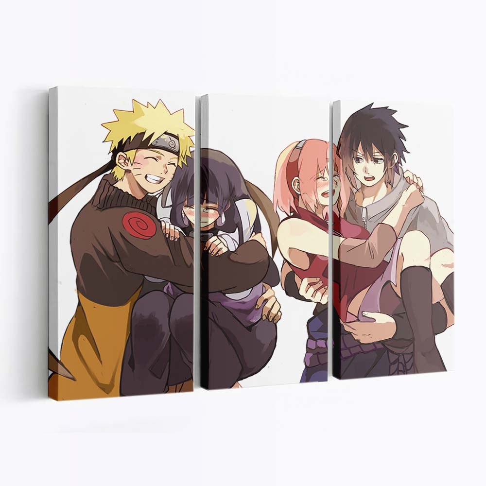 Naruto Shippuuden – Uzumaki Naruto & Hinata Hyūga: Liebe Im Schatten Des Krieges - Anime Wandbild - Leinwandbild naruto shippuudenuzumaki narutohinata hy ga naruto shippudenharuno sakurauchiha sasuke