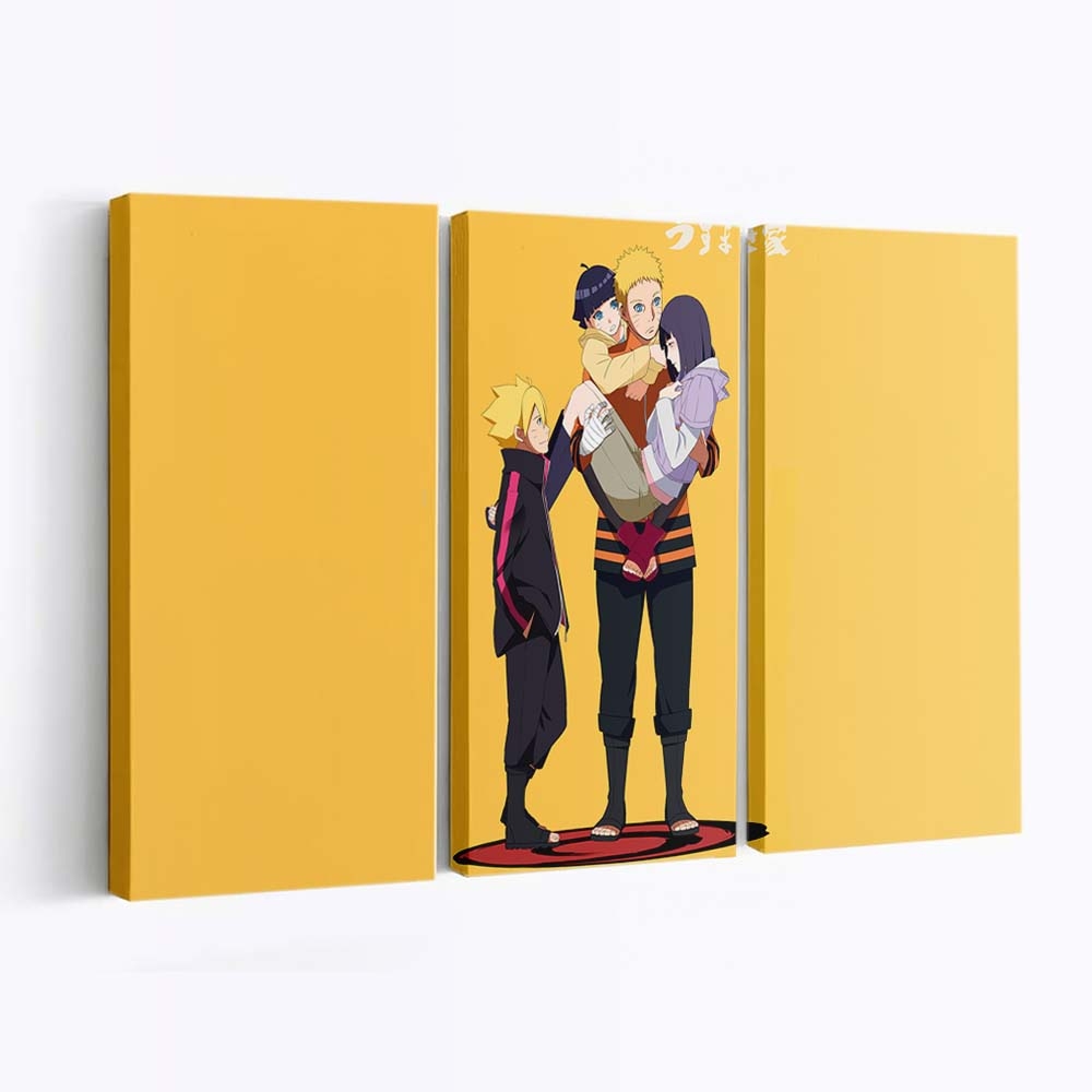 Naruto Shippuuden – Familie Uzumaki: Naruto, Hinata, Boruto Und Himawari Vereint - Anime Wandbild - Leinwandbild naruto shippuudenuzumaki narutohinata hy ga naruto shippudenuzumaki borutouzumaki himawari