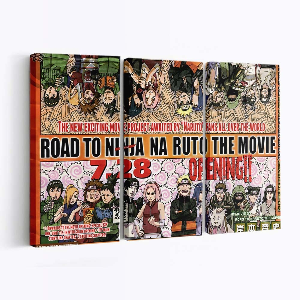 Naruto Shippuuden – Road To Ninja: Naruto, Hinata & Sakura Vereint - Anime Wandbild - Leinwandbild naruto shippuudenuzumaki narutohyuuga hinatamovie posterharuno sakuraroad to ninja naruto the m