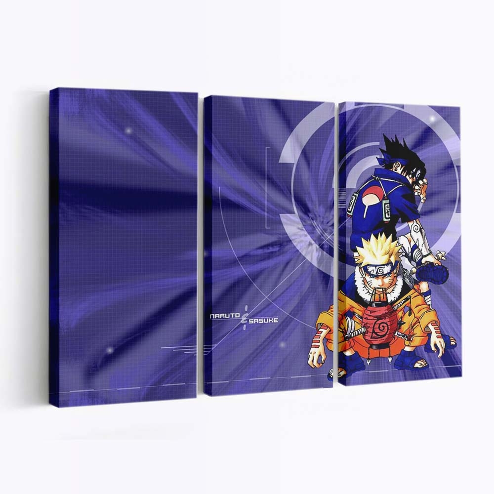 Naruto Shippuuden – Naruto & Sasuke: Zwei Schicksale, Eine Seele - Anime Wandbild - Leinwandbild naruto shippuudenuzumaki narutouchiha sasukepersonscreenshotcomputer wallpaper