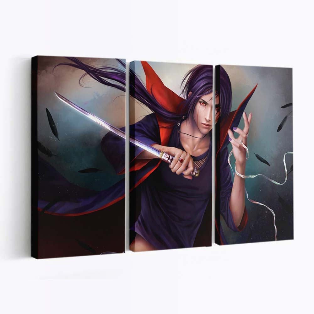 Naruto Itachi Uchiha Art - Anime Wandbild - Leinwandbild narutoitachiuchihaart