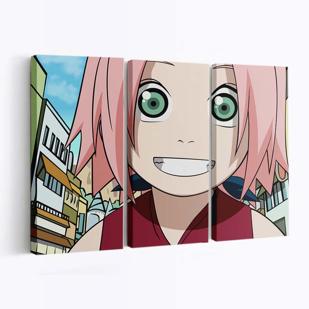 Naruto Sakura Girl Close Up Teeth - Anime Wandbild - Leinwandbild narutosakuragirlclose upteeth
