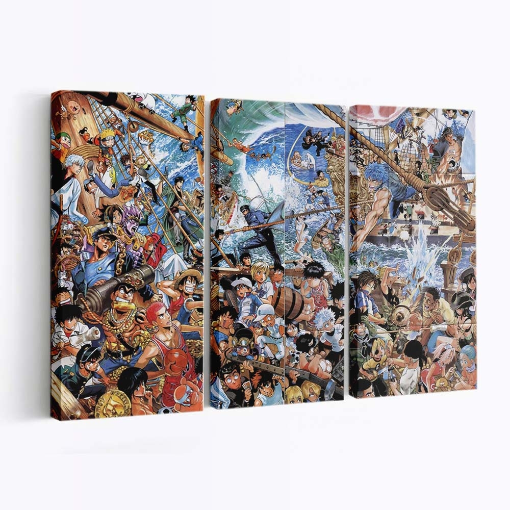 People Anime Crossover Manga Naruto Shippuuden Jojo'S Bizarre Adventure - Anime Wandbild - Leinwandbild peopleanimecrossovermanganaruto shippuudenjojos bizarre adventure