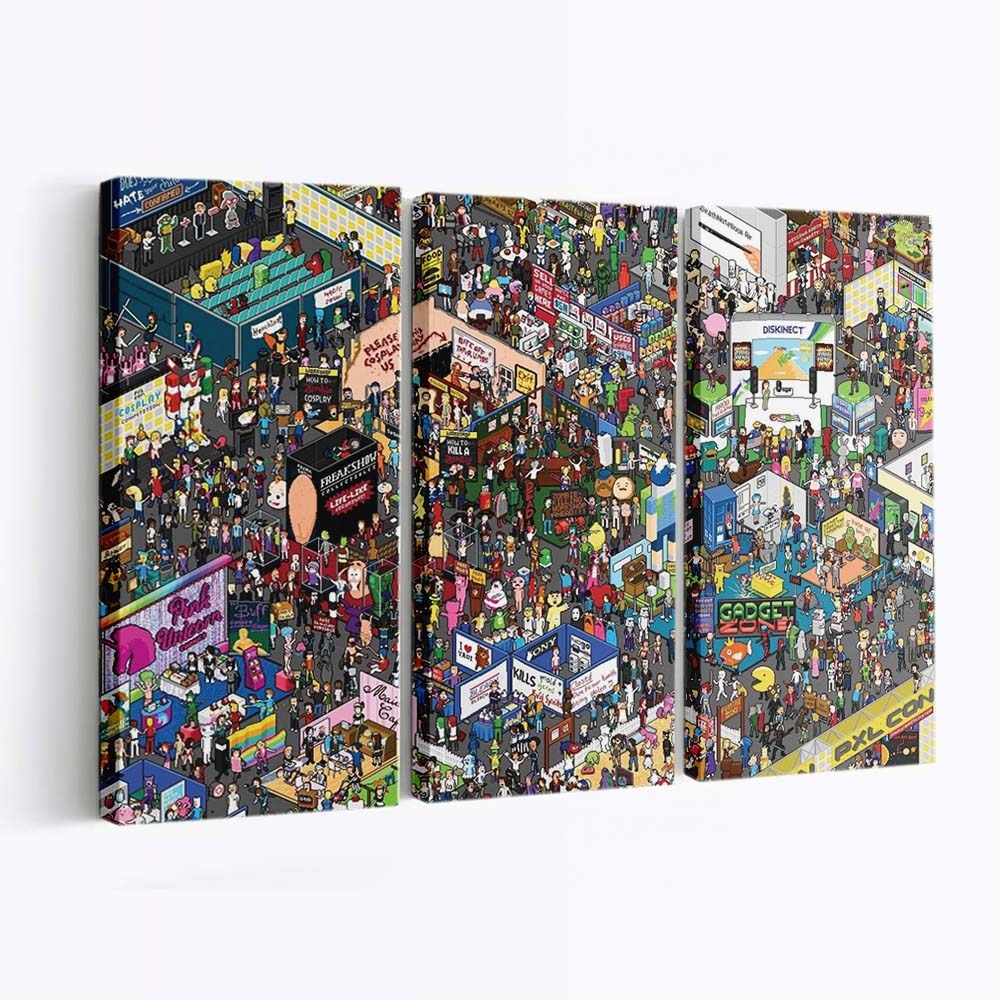 Pok Mon Star Wars Pixel Art Batman Minecraft Lego - Anime Wandbild - Leinwandbild pok monstar warspixel artbatmanminecraftlego