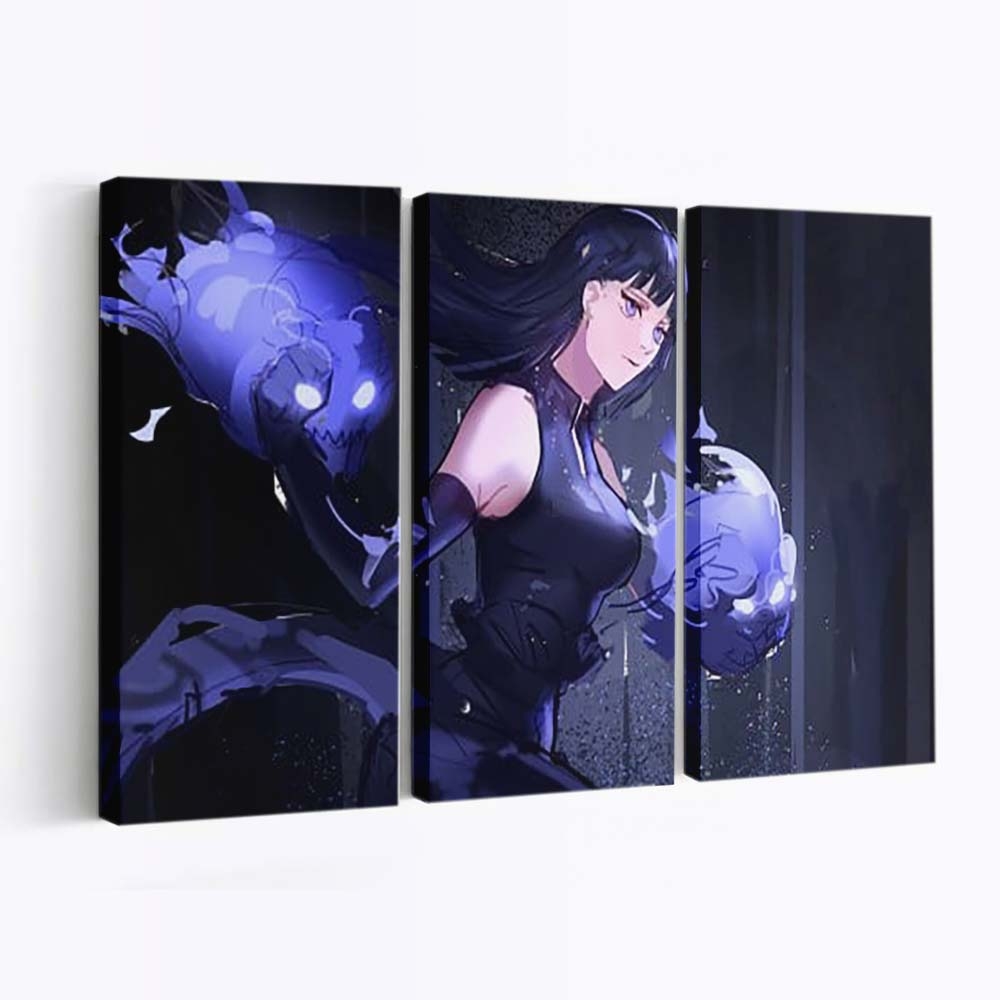 Blue Eyes Hinata Hyuga Dark Naruto - Anime Wandbild - Leinwandbild th blue eyes hinata hyuga dark background hd naruto