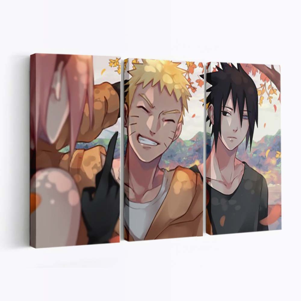 Boy Girl Naruto Uzumaki Sakura Haruno Sasuke Uchiha Naruto - Anime Wandbild - Leinwandbild th boy girl naruto uzumaki sakura haruno sasuke uchiha hd naruto