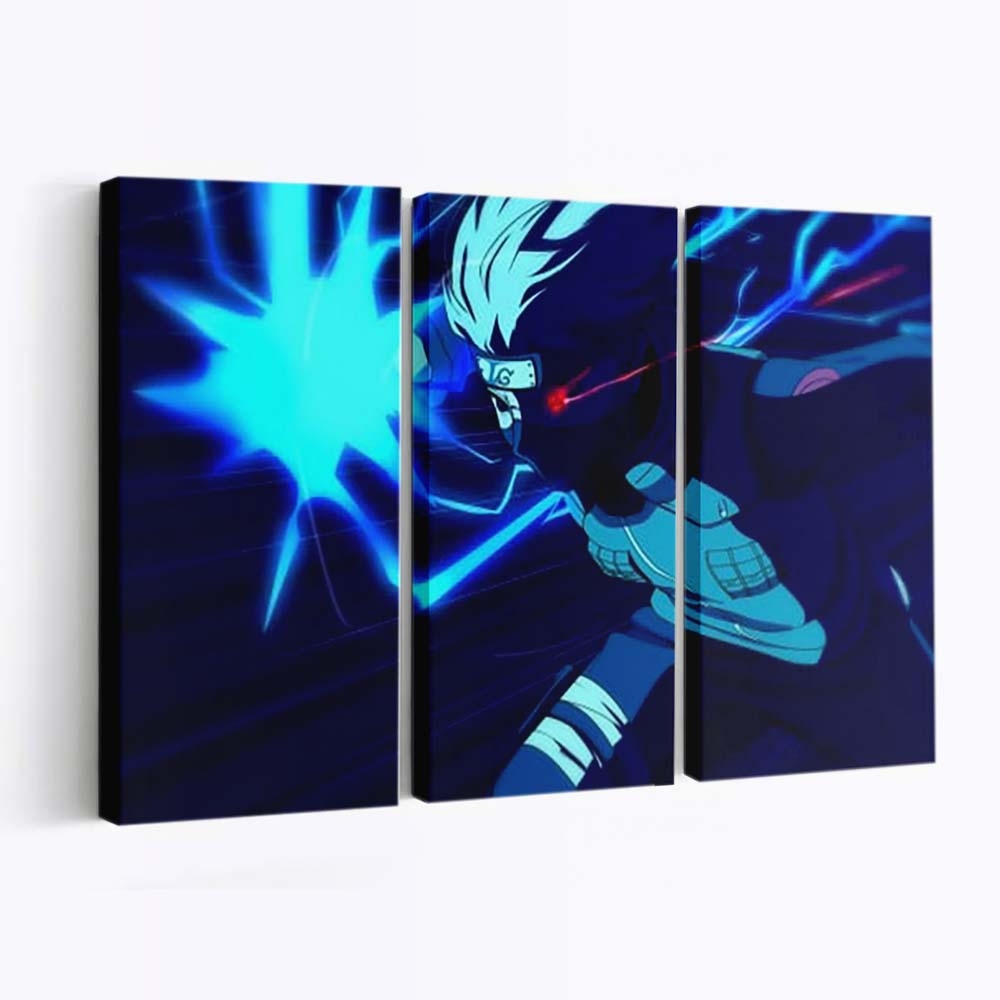Kakashi Hatake Blue Naruto - Anime Wandbild - Leinwandbild th kakashi hatake blue background hd naruto