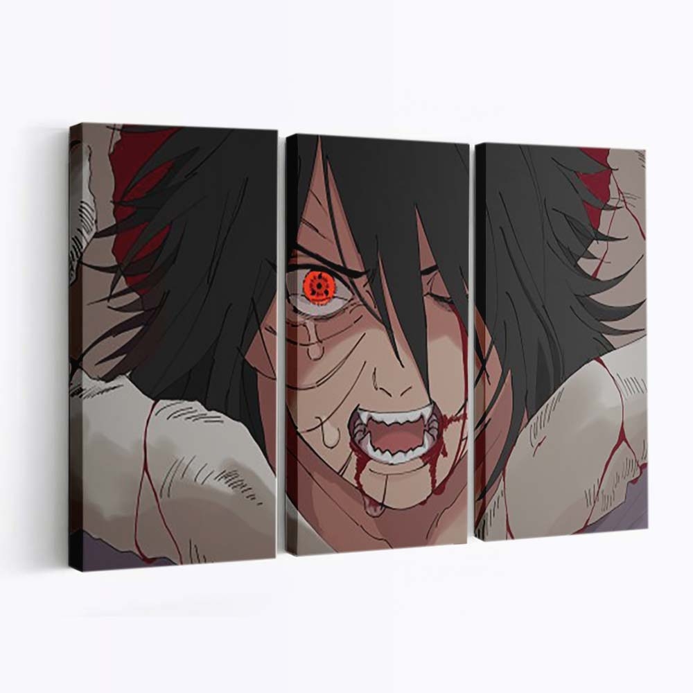 Naruto Crying Blood - Anime Wandbild - Leinwandbild th naruto crying blood 4k hd