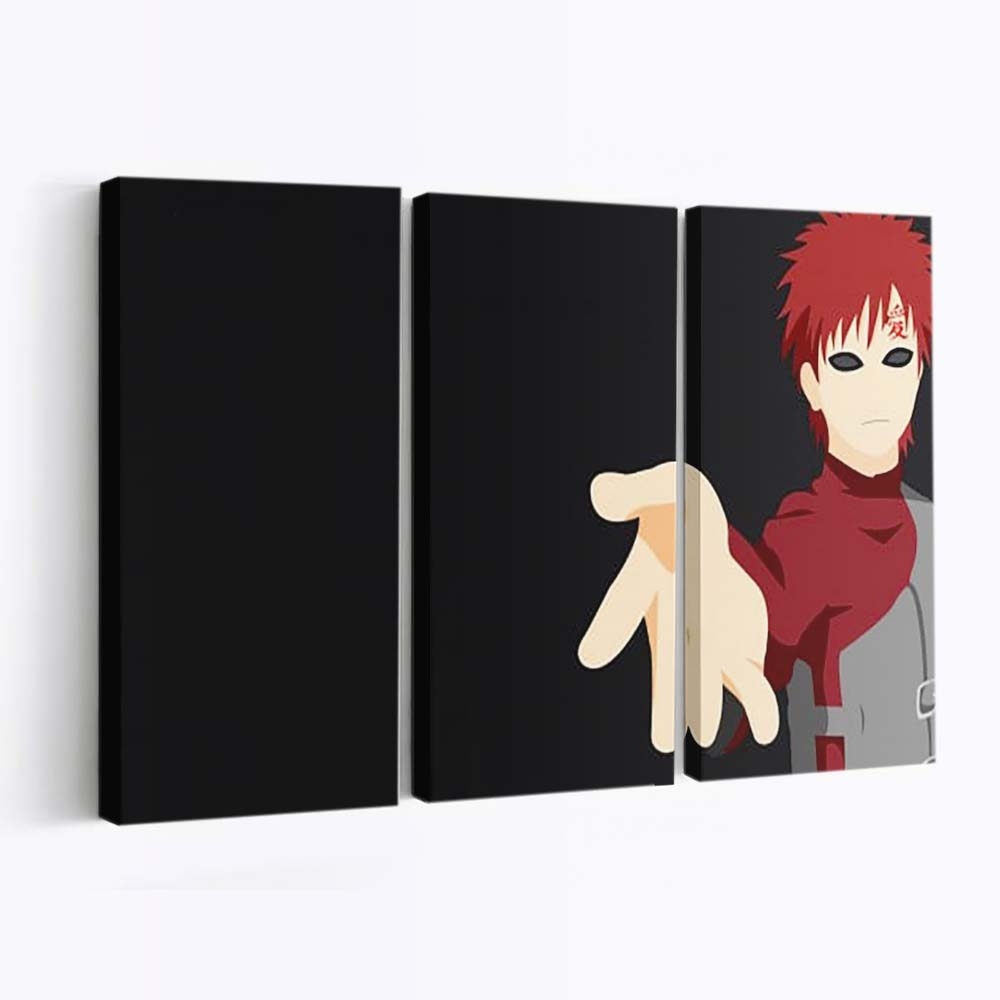 Red Hair Gaara Minimalist Black Naruto - Anime Wandbild - Leinwandbild th red hair gaara minimalist black background 4k hd naruto