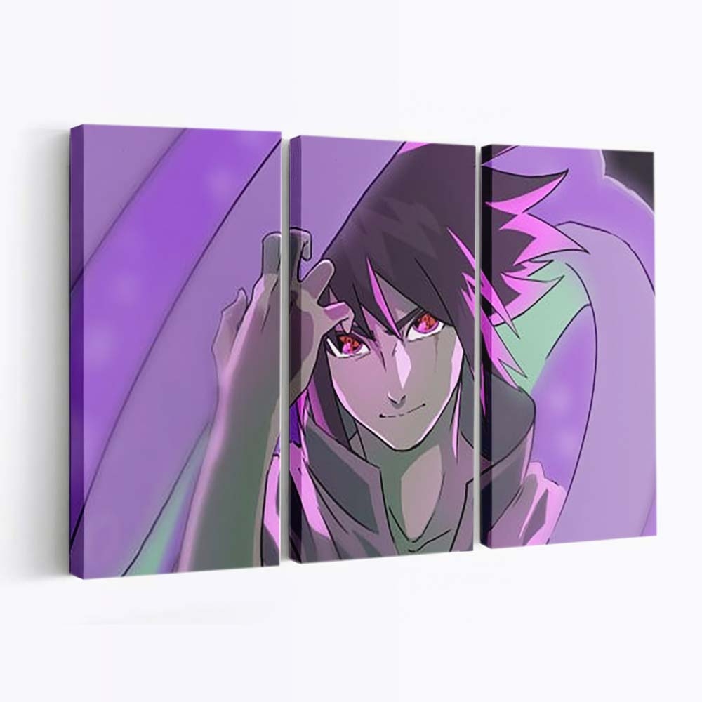 Red Purple Eyes Sasuke Uchiha Naruto.Jpeg - Anime Wandbild - Leinwandbild th red purple eyes sasuke uchiha 4k hd narutojpeg