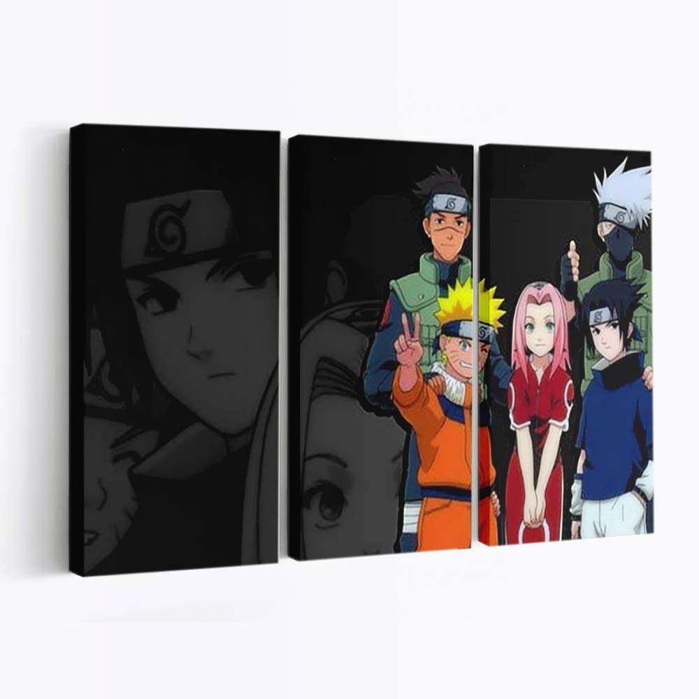 Uzumaki Naruto Uchiha Sasuke Kakashi Anime Boy Naruto - Anime Wandbild - Leinwandbild th uzumaki naruto uchiha sasuke kakashi anime boy hd naruto