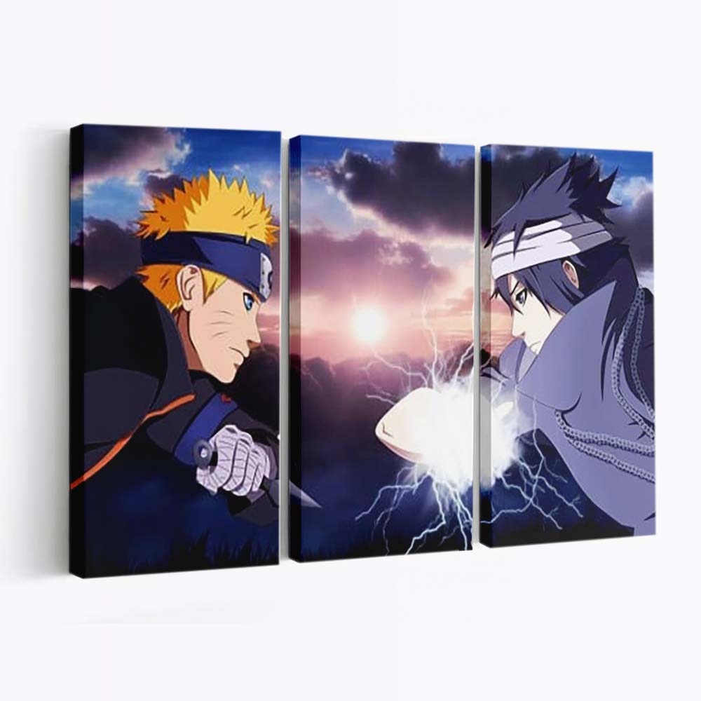 Yellow Hair Blue Eyes Naruto Vs Sasuke Naruto - Anime Wandbild - Leinwandbild th yellow hair blue eyes naruto vs sasuke hd naruto