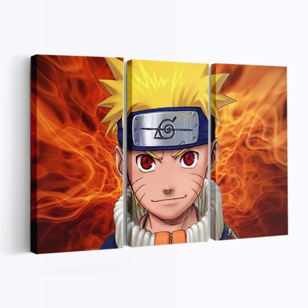 Yellow Hair Naruto Uzumak In Fire Naruto - Anime Wandbild - Leinwandbild th yellow hair naruto uzumak in fire background hd naruto