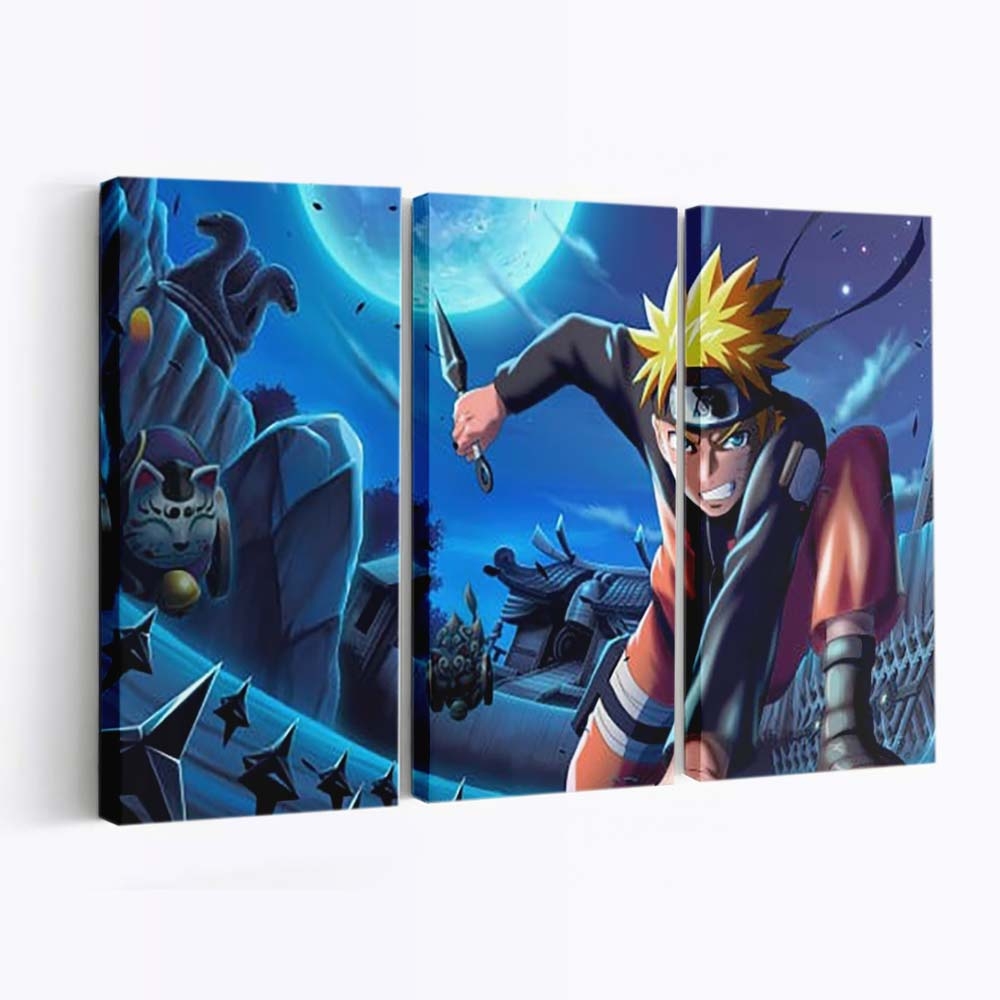 Yellow Hair Naruto Uzumaki Action Power Naruto - Anime Wandbild - Leinwandbild th yellow hair naruto uzumaki action power 4k hd naruto