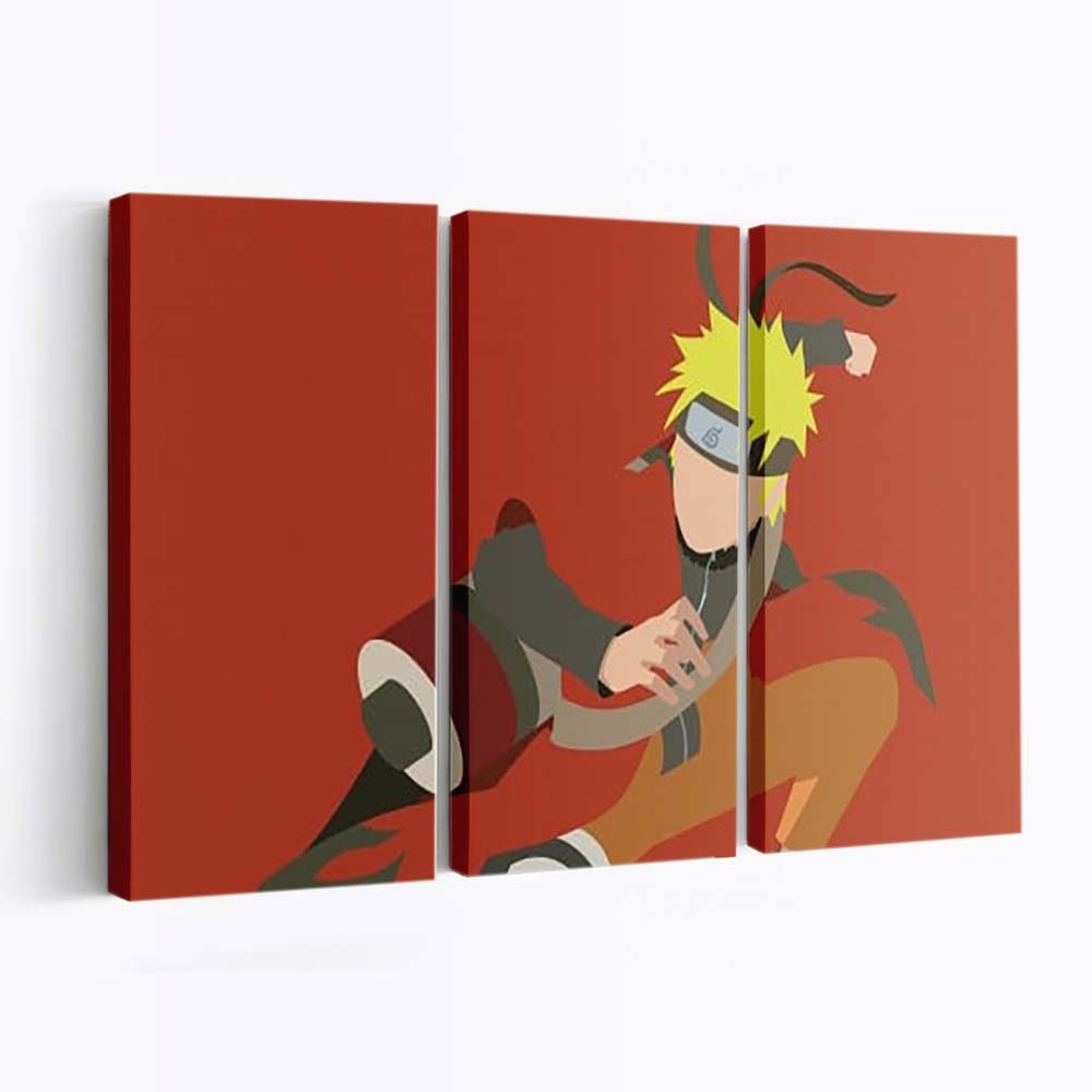 Yellow Hair Naruto Uzumaki Light Red Naruto - Anime Wandbild - Leinwandbild th yellow hair naruto uzumaki light red background 4k hd naruto