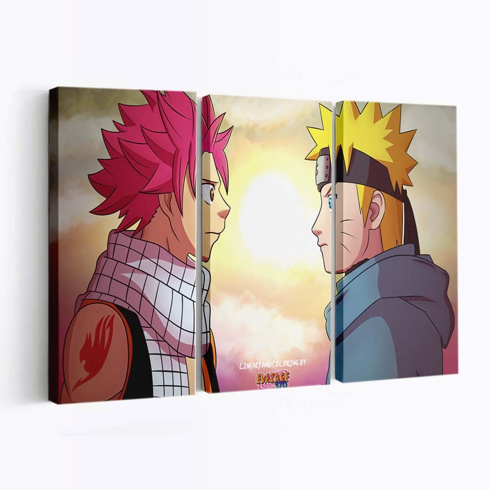 Uzumaki Naruto Naruto Shippuuden Clouds Dragneel Natsu Fairy Tail Sunset - Anime Wandbild - Leinwandbild uzumaki narutonaruto shippuudencloudsdragneel natsufairy tailsunset