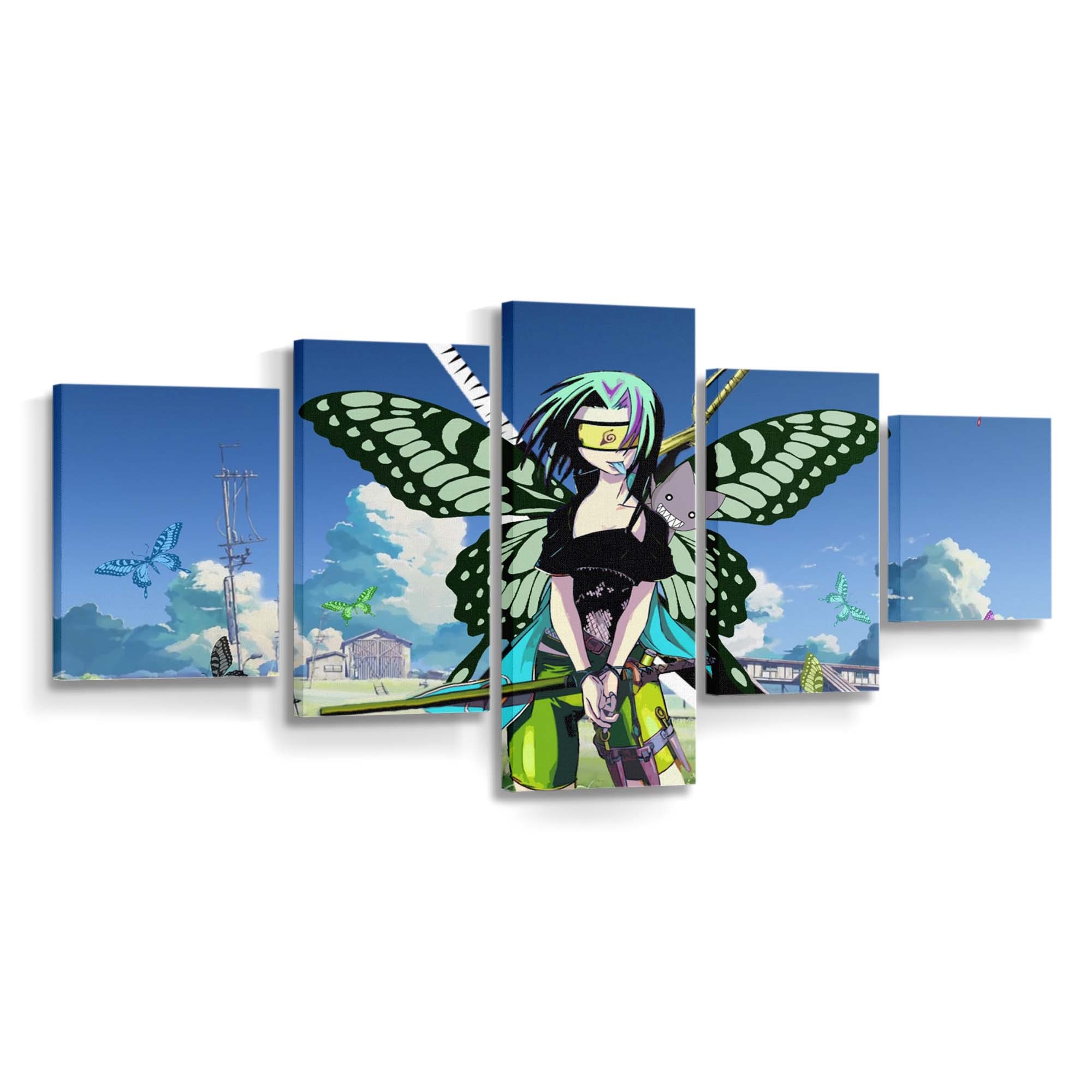 Animal Azumanga Bleach Busou Butterfly - Anime Wandbild - Leinwandbild 1920x1080