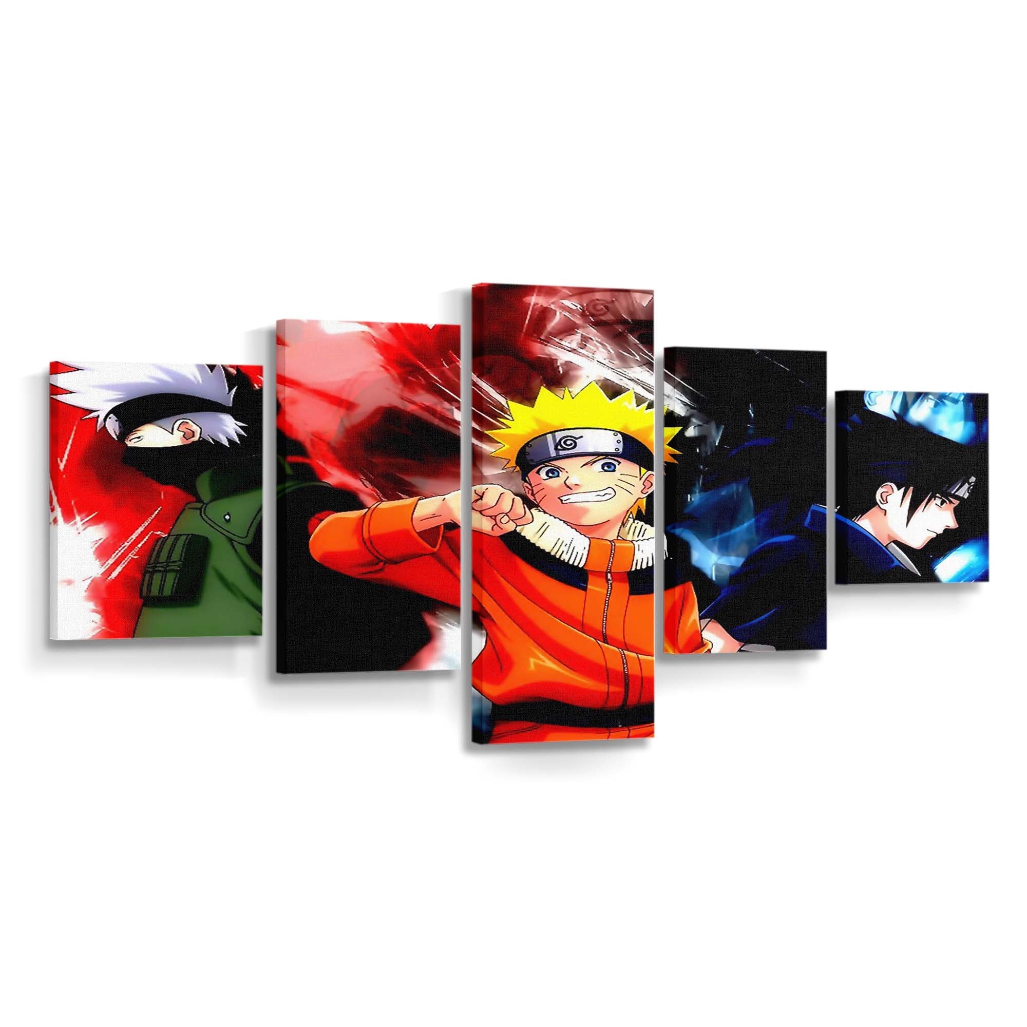 Anime Boys Hatake Kakashi Naruto Shippuuden Uzumaki Naruto Uchiha Sasuke - Anime Wandbild - Leinwandbild animeanime boyshatake kakashinaruto shippuudenuzumaki narutouchiha sasuke