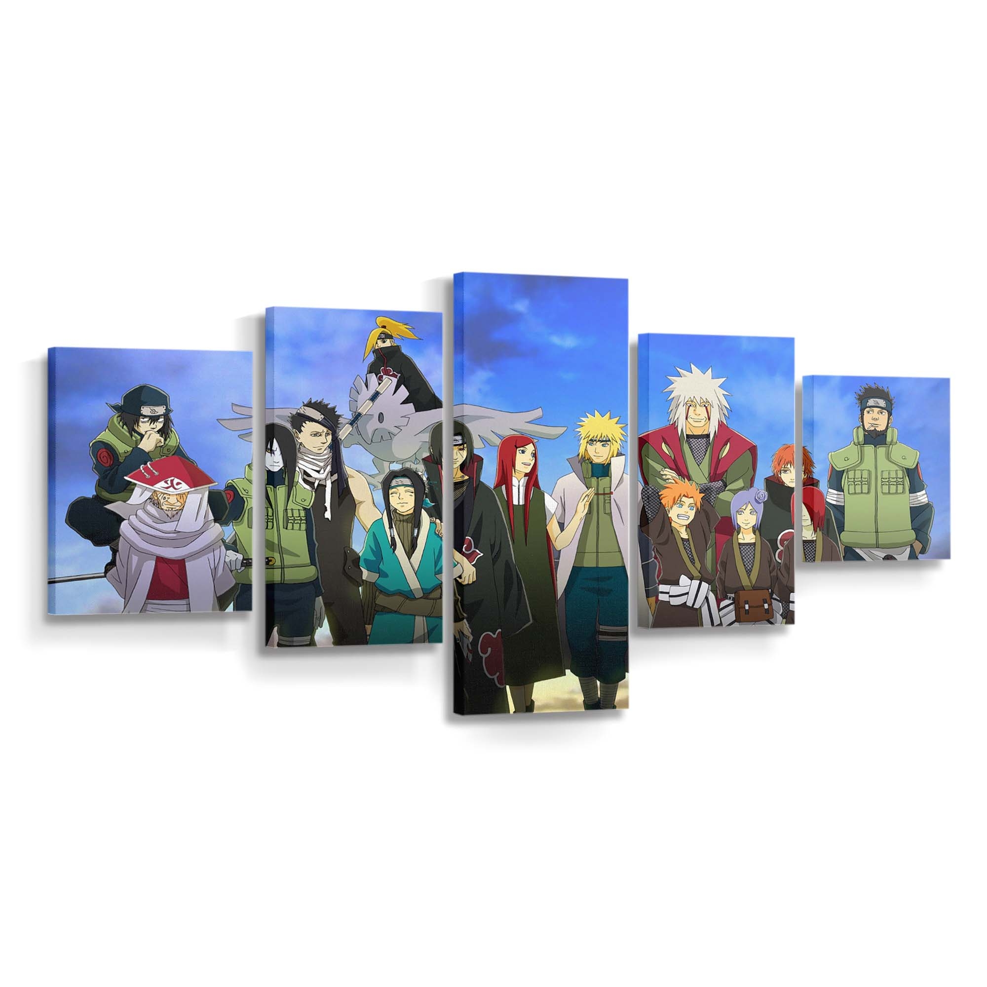 Anime Artwork Naruto Shippuuden Namikaze Minato Hokage Sasori - Anime Wandbild - Leinwandbild animeartworknaruto shippuudennamikaze minatohokagesasori