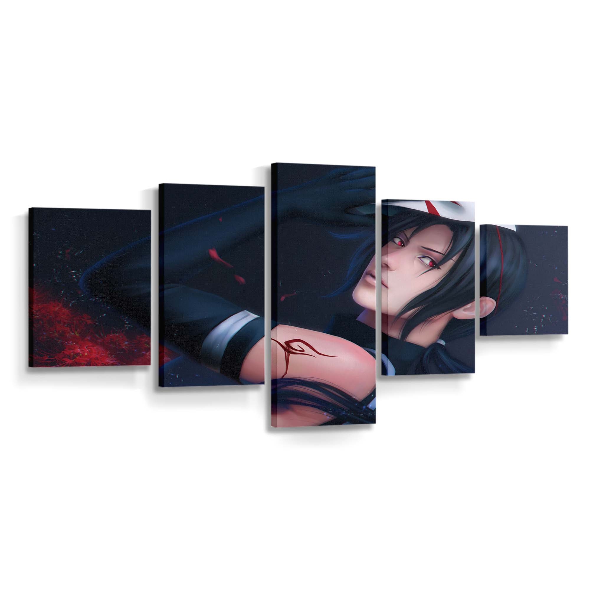 Anime Black Hair Art Naruto Face Clothing - Anime Wandbild - Leinwandbild animeblack hairartnarutofaceclothing