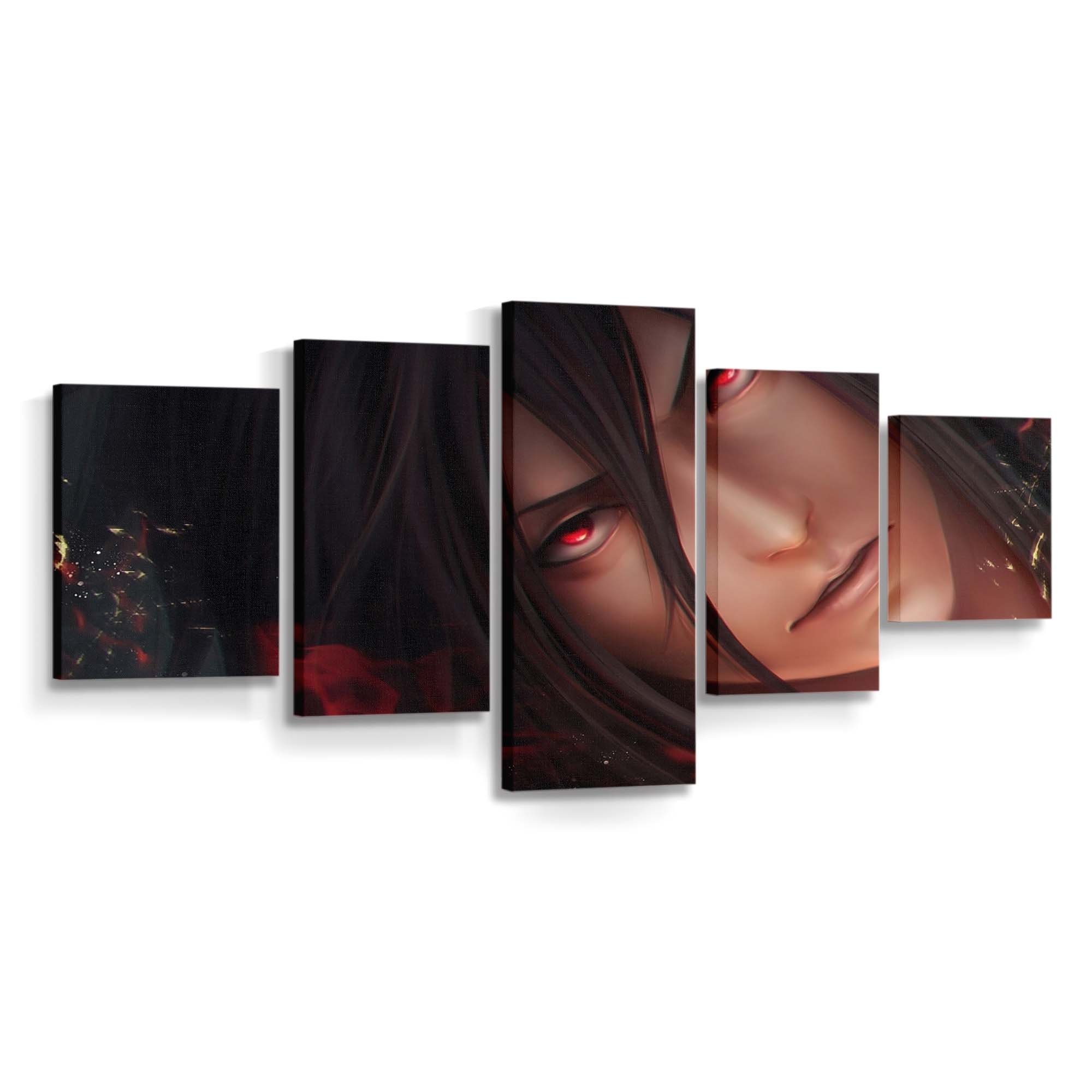 Anime Black Hair Naruto Shippuuden Red Mouclothing - Anime Wandbild - Leinwandbild animeblack hairnaruto shippuudenredmouthclothing