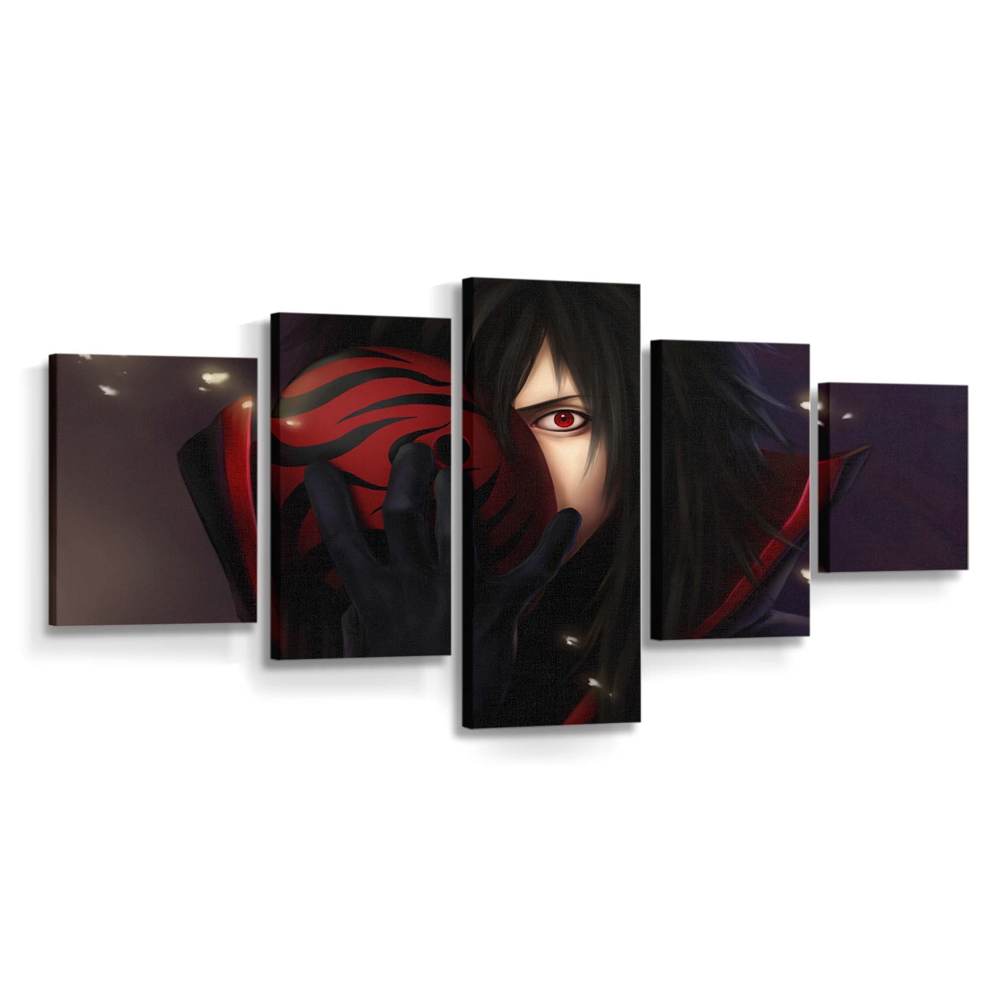 Anime Black Hair Naruto Shippuuden Sharingan Moudemon - Anime Wandbild - Leinwandbild animeblack hairnaruto shippuudensharinganmouthdemon