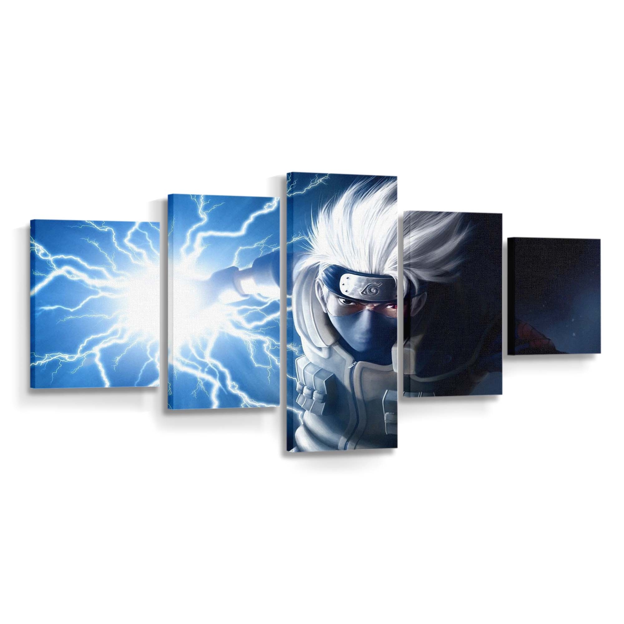 Anime Blue Art Naruto Darkness Hatake Kakashi - Anime Wandbild - Leinwandbild animeblueartnarutodarknesshatake kakashi
