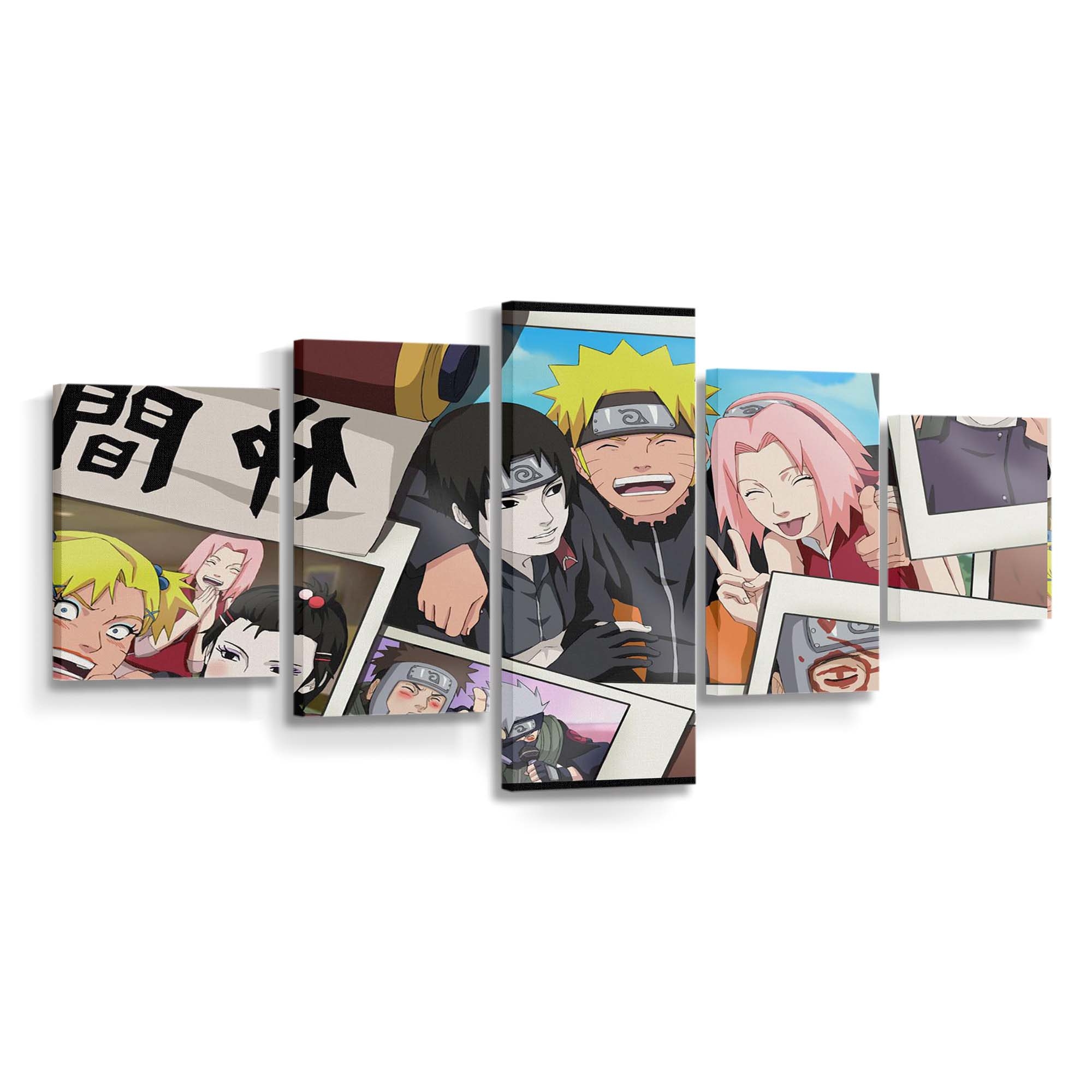 Anime Cartoon Black Hair Hatake Kakashi Anime Girls Collage - Anime Wandbild - Leinwandbild animecartoonblack hairhatake kakashianime girlscollage