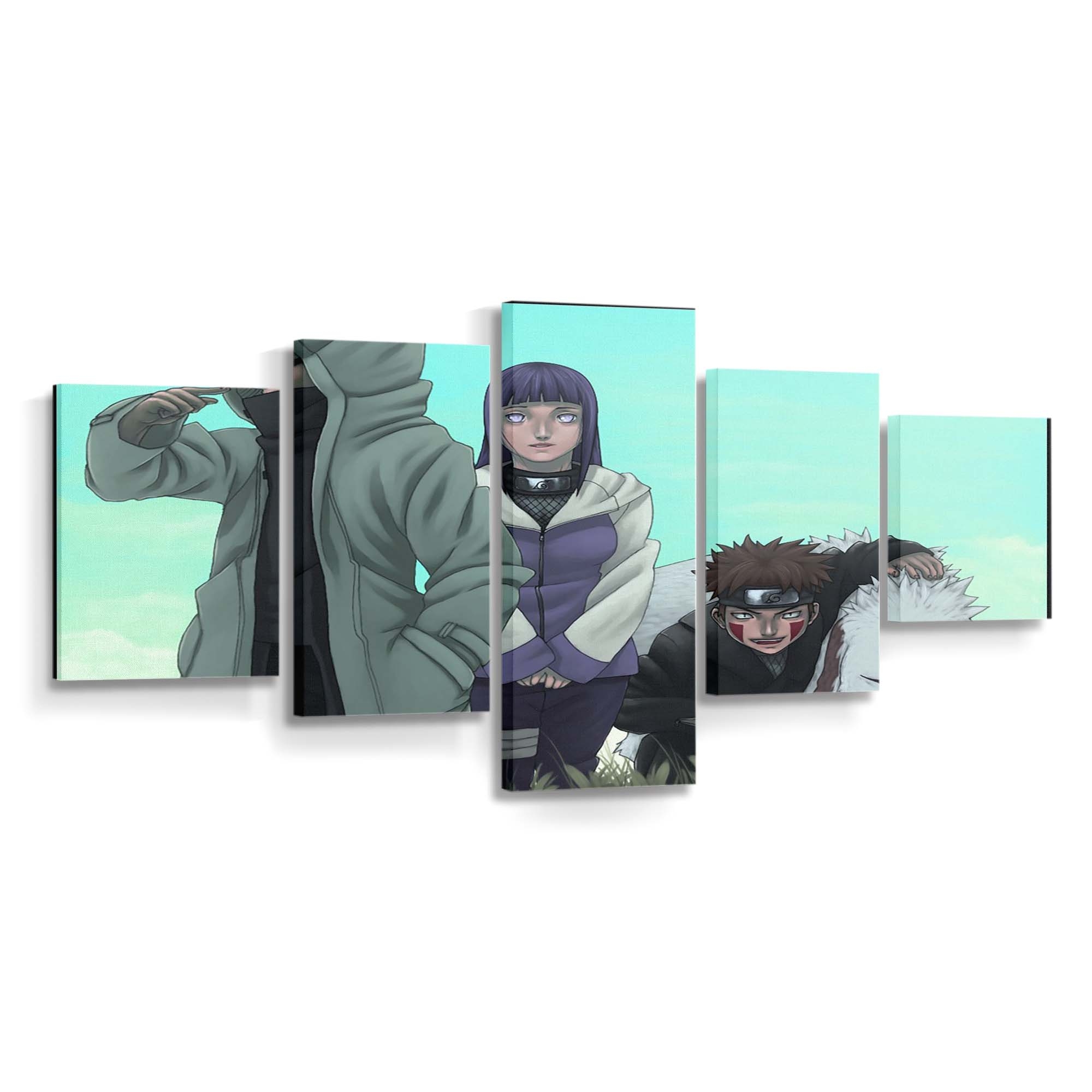 Anime Cartoon Naruto Shippuuden Hyuuga Hinata Inuzuka Kiba Aburame Shino - Anime Wandbild - Leinwandbild animecartoonnaruto shippuudenhyuuga hinatainuzuka kibaaburame shino