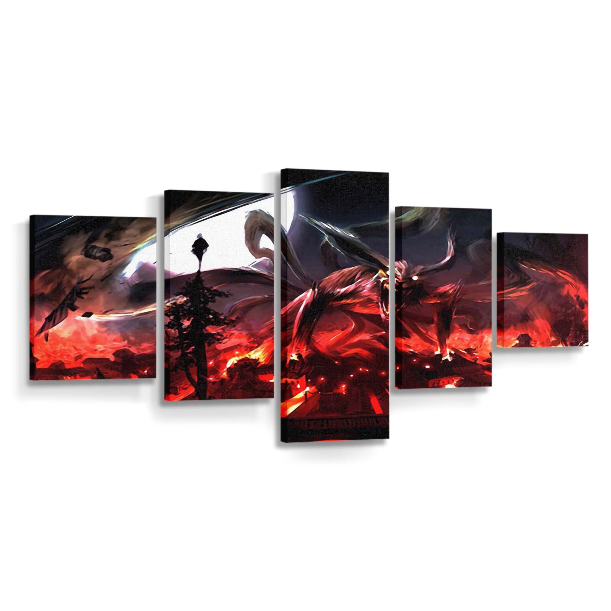 Anime Fire Naruto Shippuuden Creature Kyuubi Flame - Anime Wandbild - Leinwandbild animefirenaruto shippuudencreaturekyuubiflame